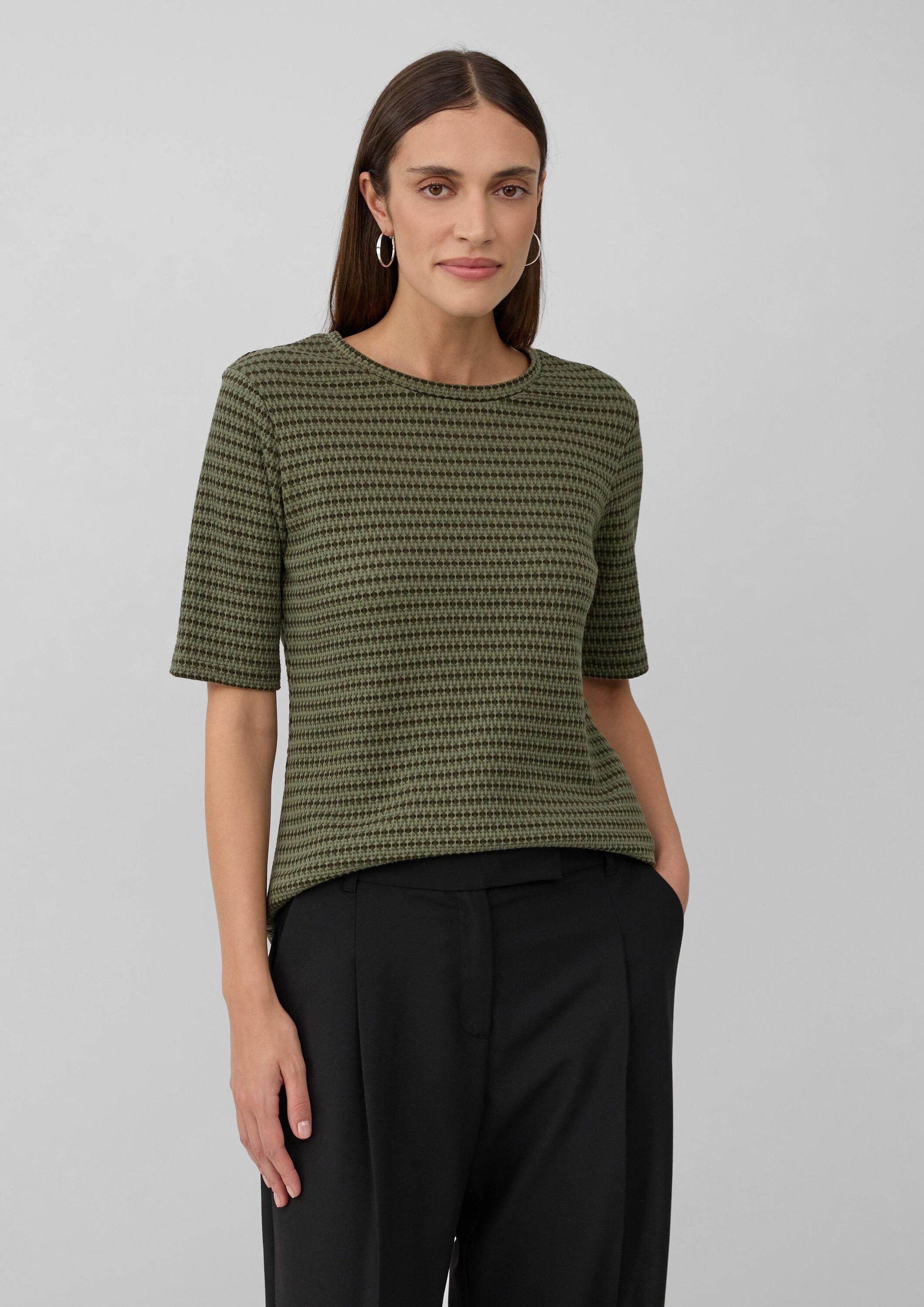 s.Oliver Kurzarmshirt T-Shirt Bicolor-Shirt mit Strukturmuster günstig online kaufen