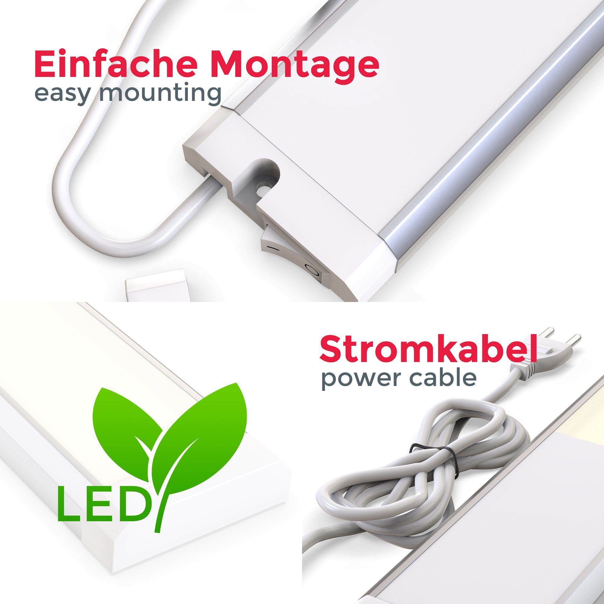 B.K.Licht LED Lichtleiste, LED fest integriert, Warmweiß, LED Unterbaulampe günstig online kaufen