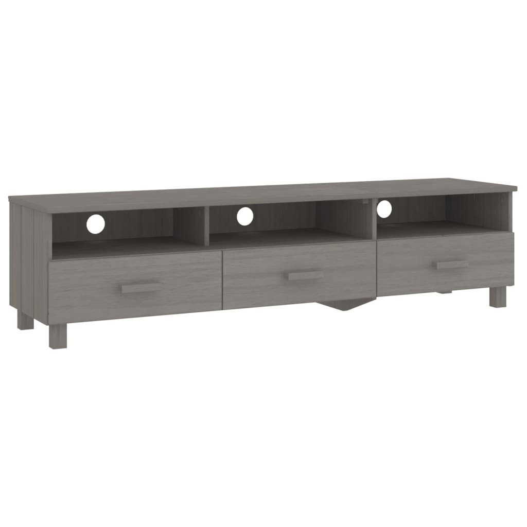 vidaXL TV-Schrank NA TV-Schrank Hellgrau 158x40x40 cm Massivholz Kiefer Lowboard