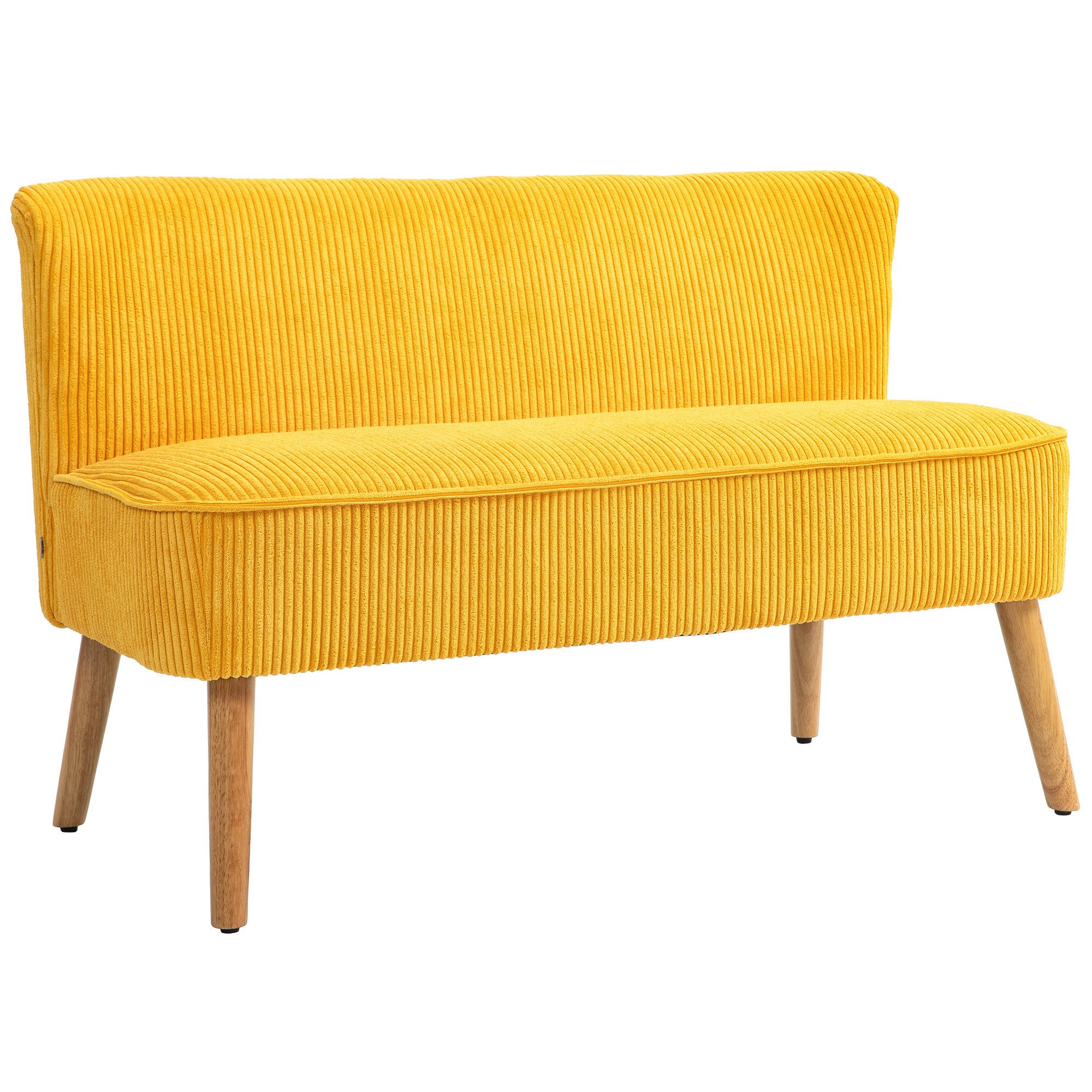 HOMCOM 2-Sitzer Cordartiges Polyester Schaumstoff, Zweisitzer günstig online kaufen