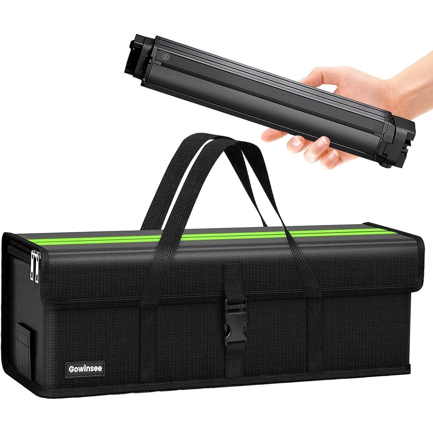 LuxusKollektion Akku-Schutzhülle Ebike Akku Tasche Feuerfest 2300C Wasserdicht Lipo M : 41 X 13 X 12 CM