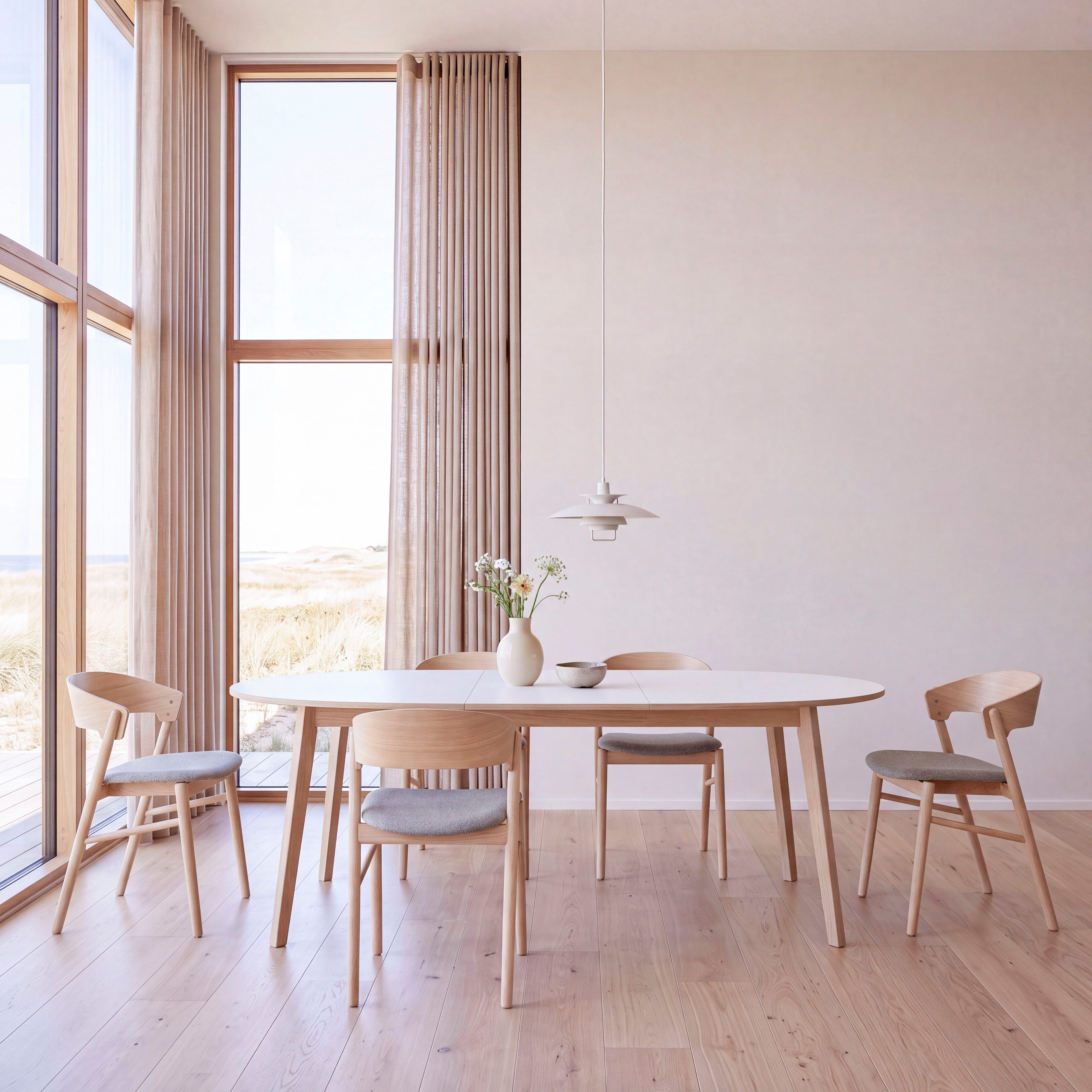 Hammel Furniture Esstisch Basic Single, rund/oval, ausziehbar Ø130–228 cm, mit 2 Einlegeplatten, Melamin/Massivholz – ideal für Familien, langlebig, Scandi Design