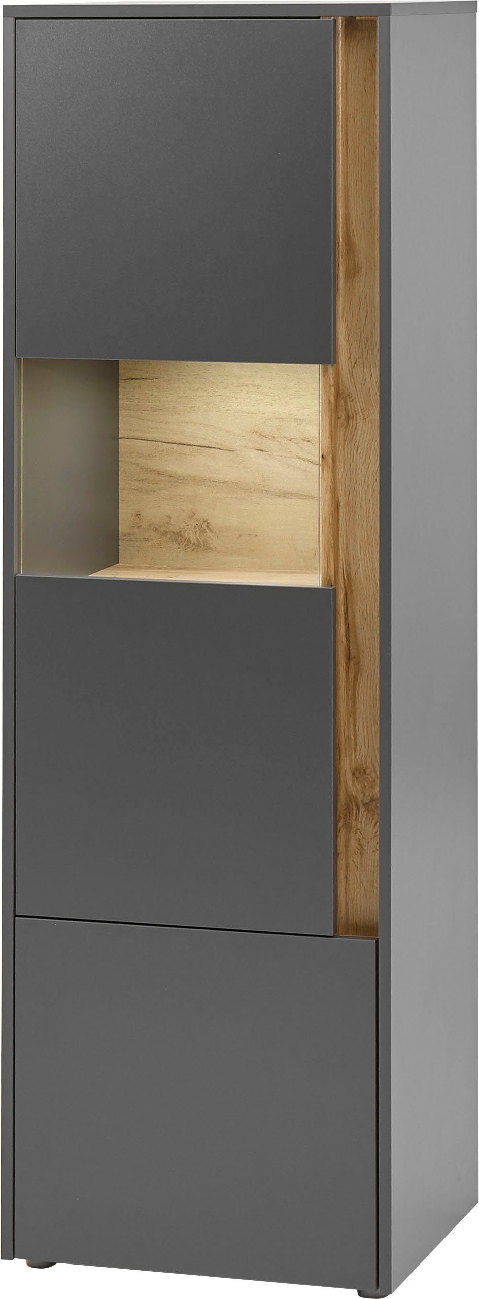 Home affaire Vitrine City/Giron, moderner Hochschrank, Glasvitrine zeitlos, modern, ausreichend Stauraum, vielseitig einsetzbar