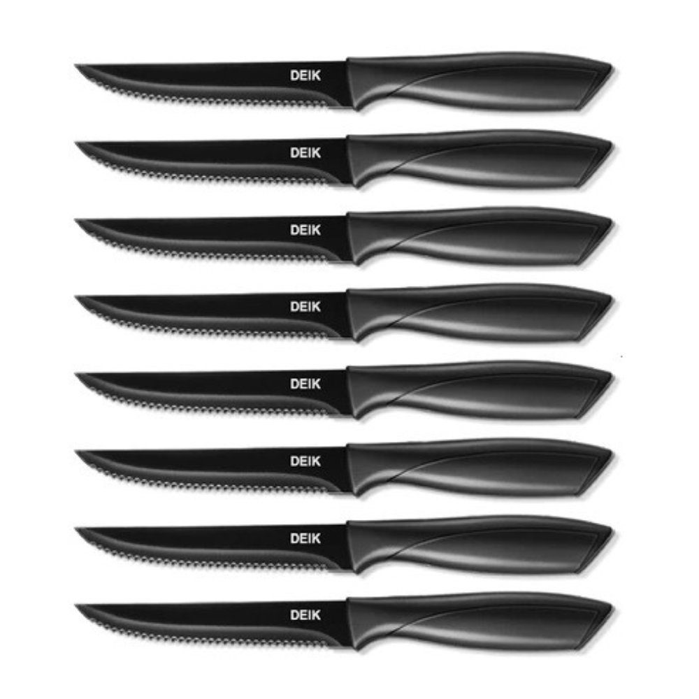 DEIK Steakmesser Messer Set (8 Stück), Scharfe Klingen, Ergonomische Griffe, Edelstahl