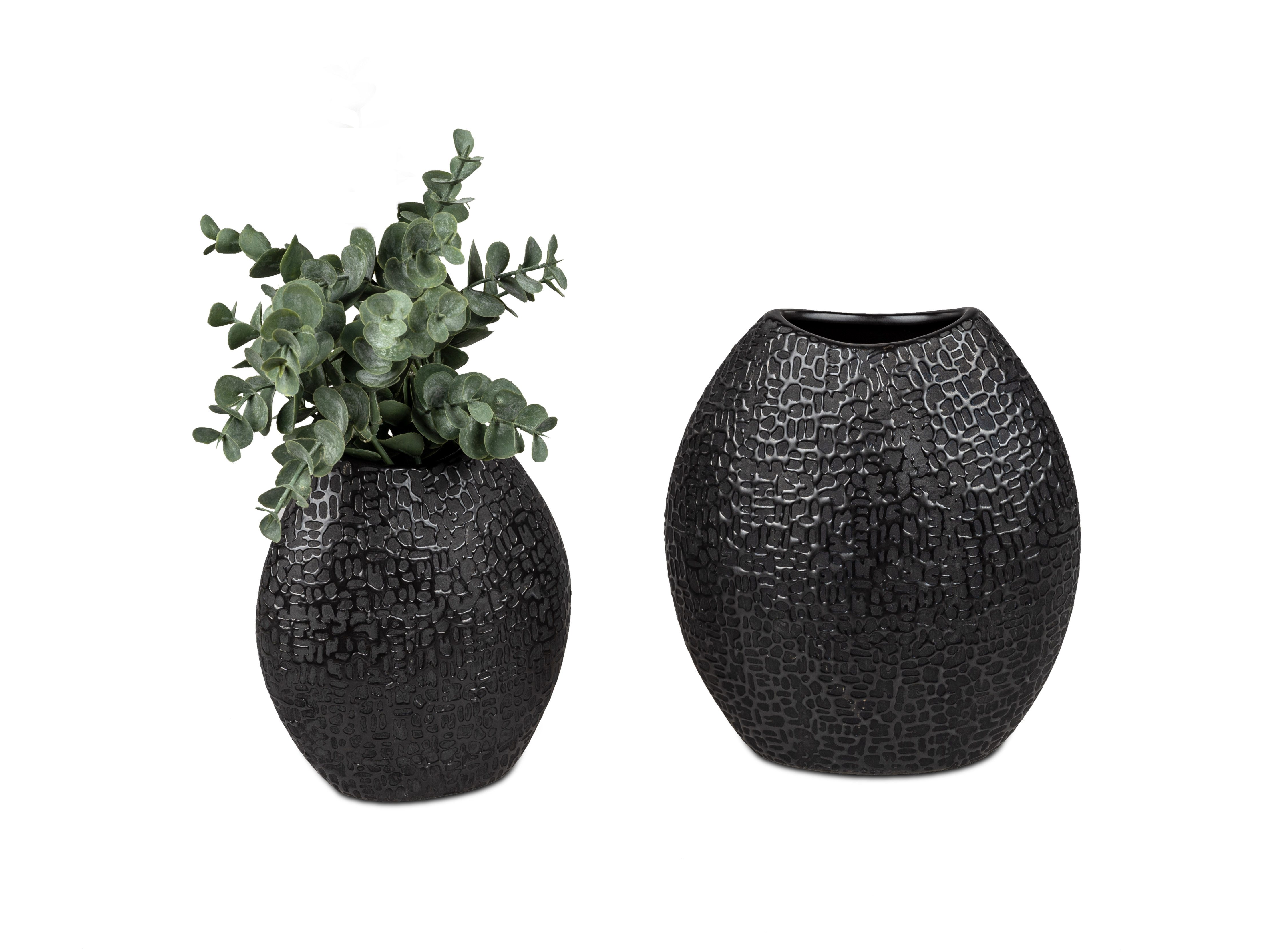 formano Dekovase Modern Black, Farbe: Schwarz, Motiv: Struktur günstig online kaufen