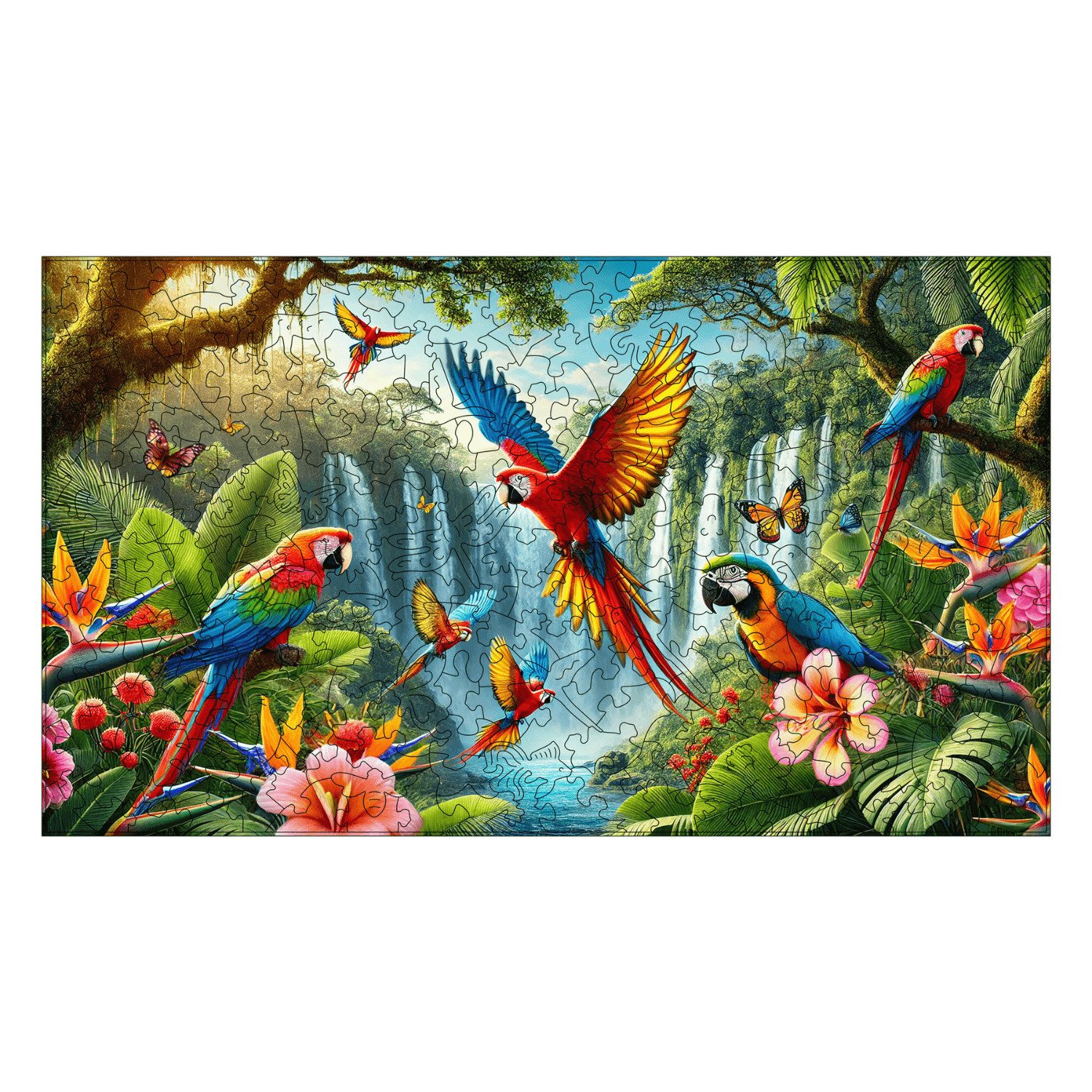MagicHolz Puzzle Papageieninsel Holzpuzzle (2D), 310 Puzzleteile