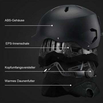 Welikera Snowboardhelm Skihelm, ABS-Schalenschicht EPS-Schaumstoff mit hoher Dichte Sporthelm