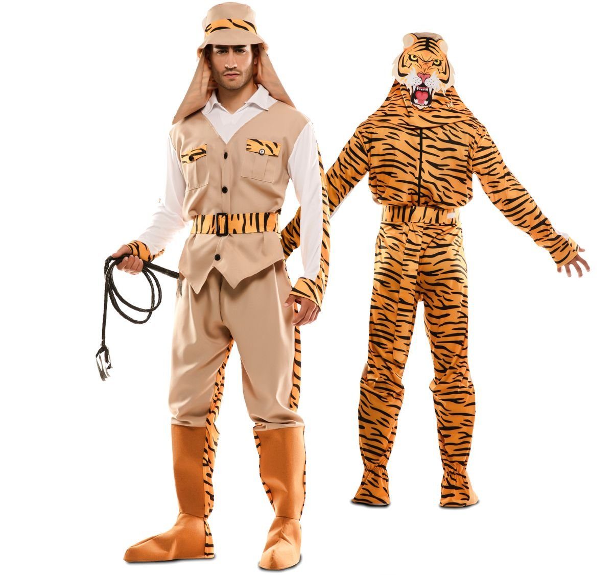 Fyasa Kostüm Safari Jäger und Tiger zum Wenden
