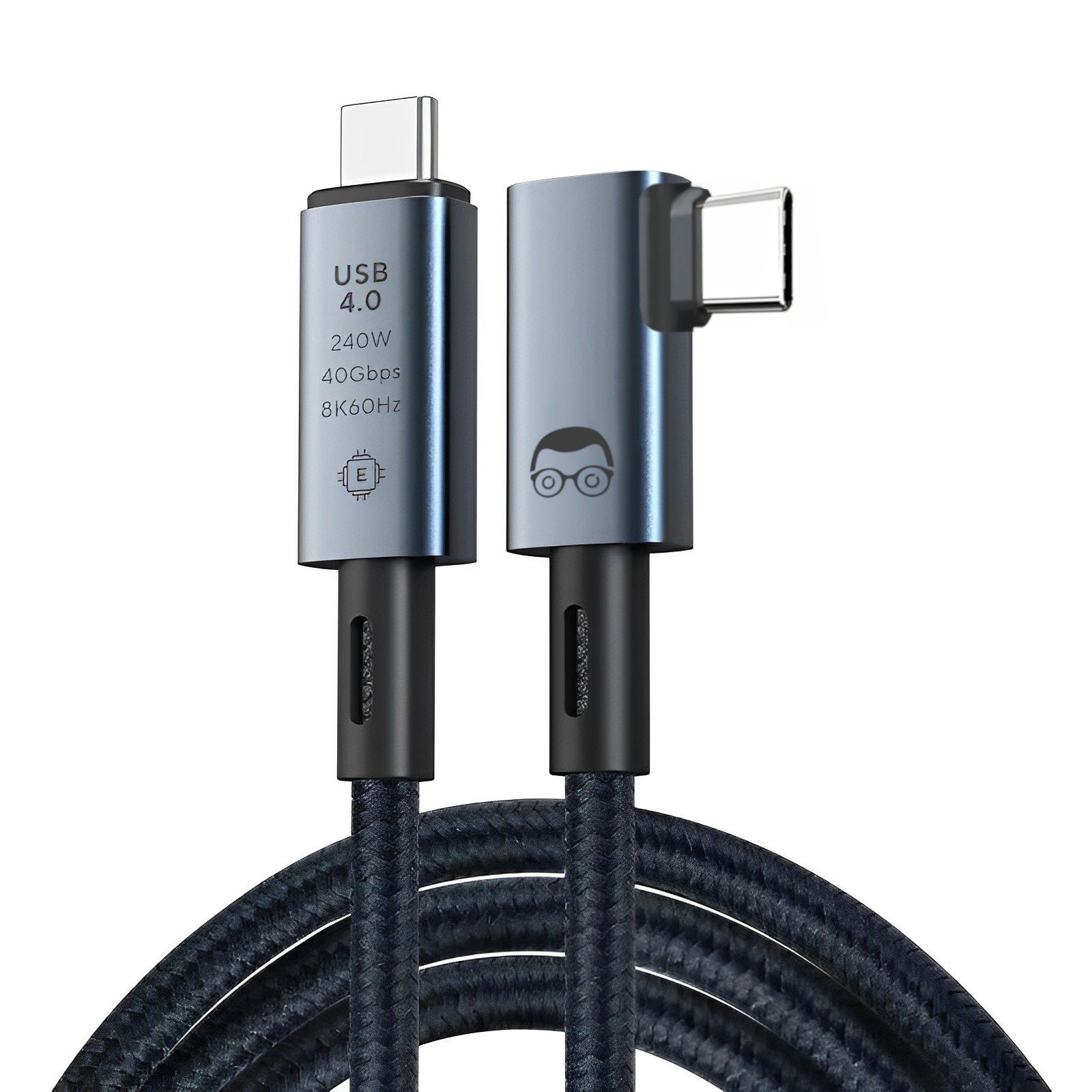 nerdig 90 Grad - Thunderbolt 4 - 240W - Dockingstation Thunderbolt-Kabel, (100 cm)
