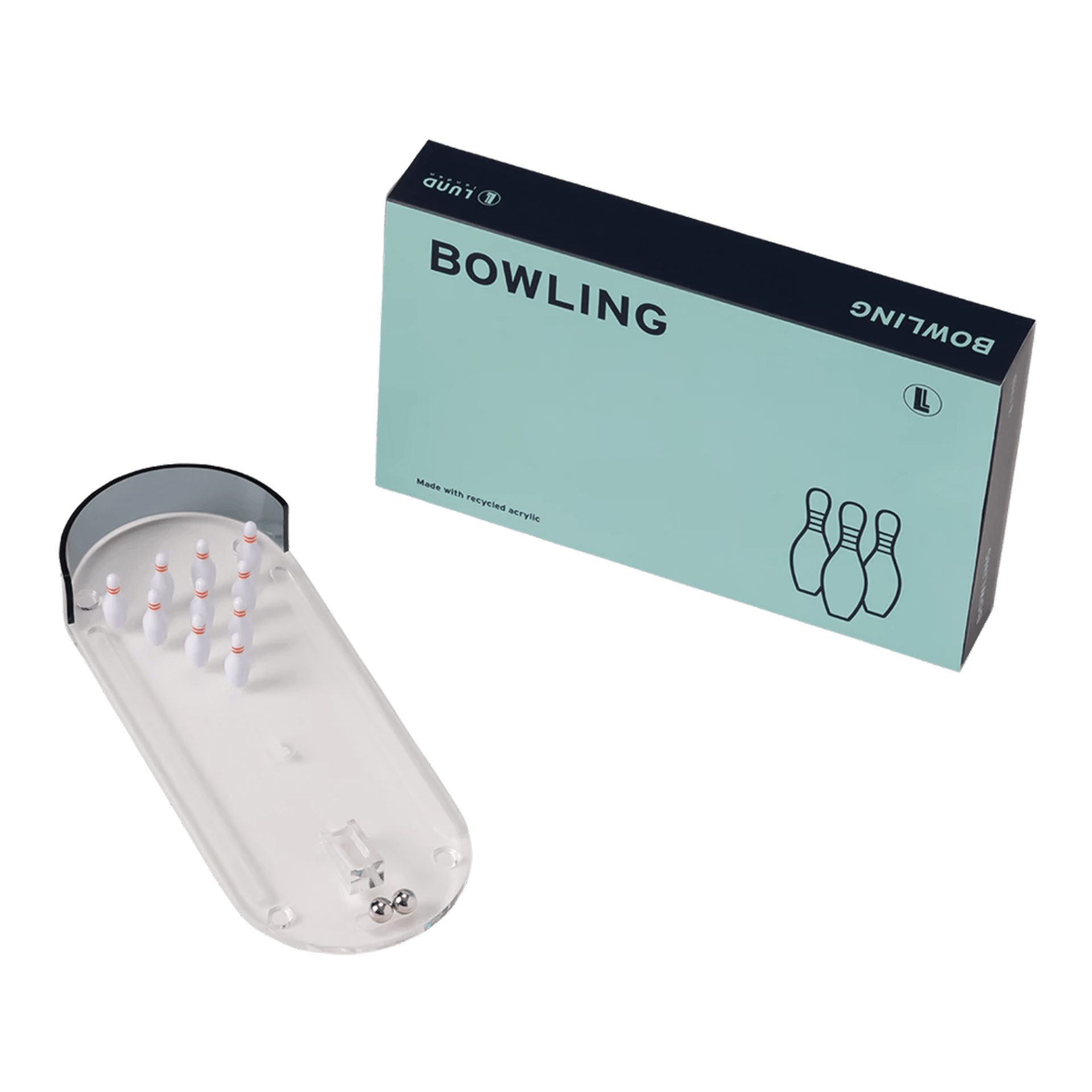 Lund Design House Spiel Lund Design House Tischbowling aus recyceltem Acryl, Tischbowling