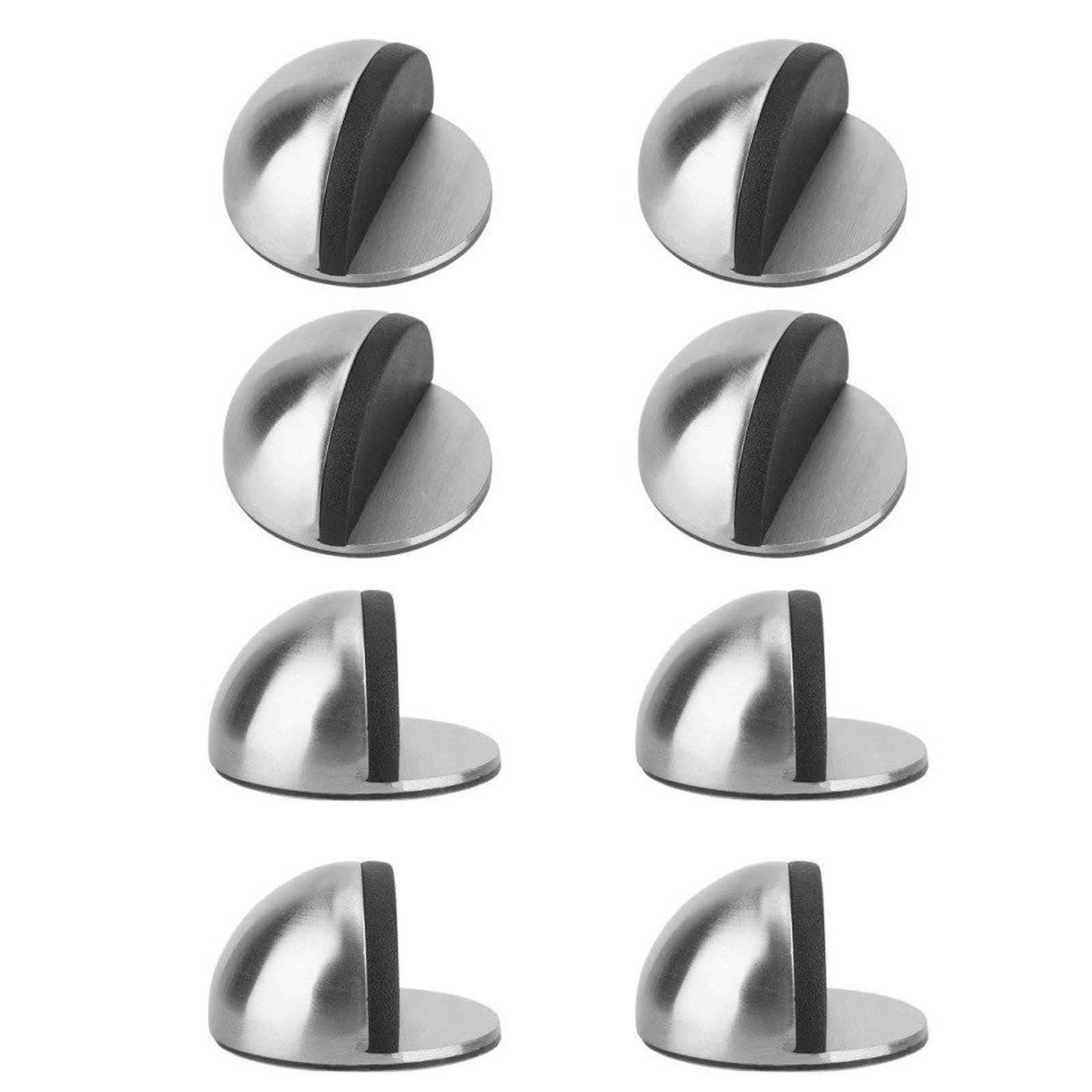 BlingBin Bodentürstopper 4 Stück Edelstahl Türstopper Boden Selbstklebend mit Gummipuffern (8 Stück, 8 St., 8pcs), Türstopper Boden Kleben mit 3M Magnet Klebepads zum Schutz von Türen