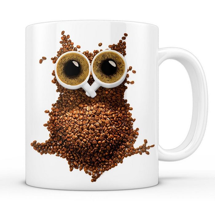 style3 Tasse Keramik Kaffeeeule Kaffeebecher Tasse Koffein kraft cafe kaffee-bohnen coffee baritsta koffein junkie uhu