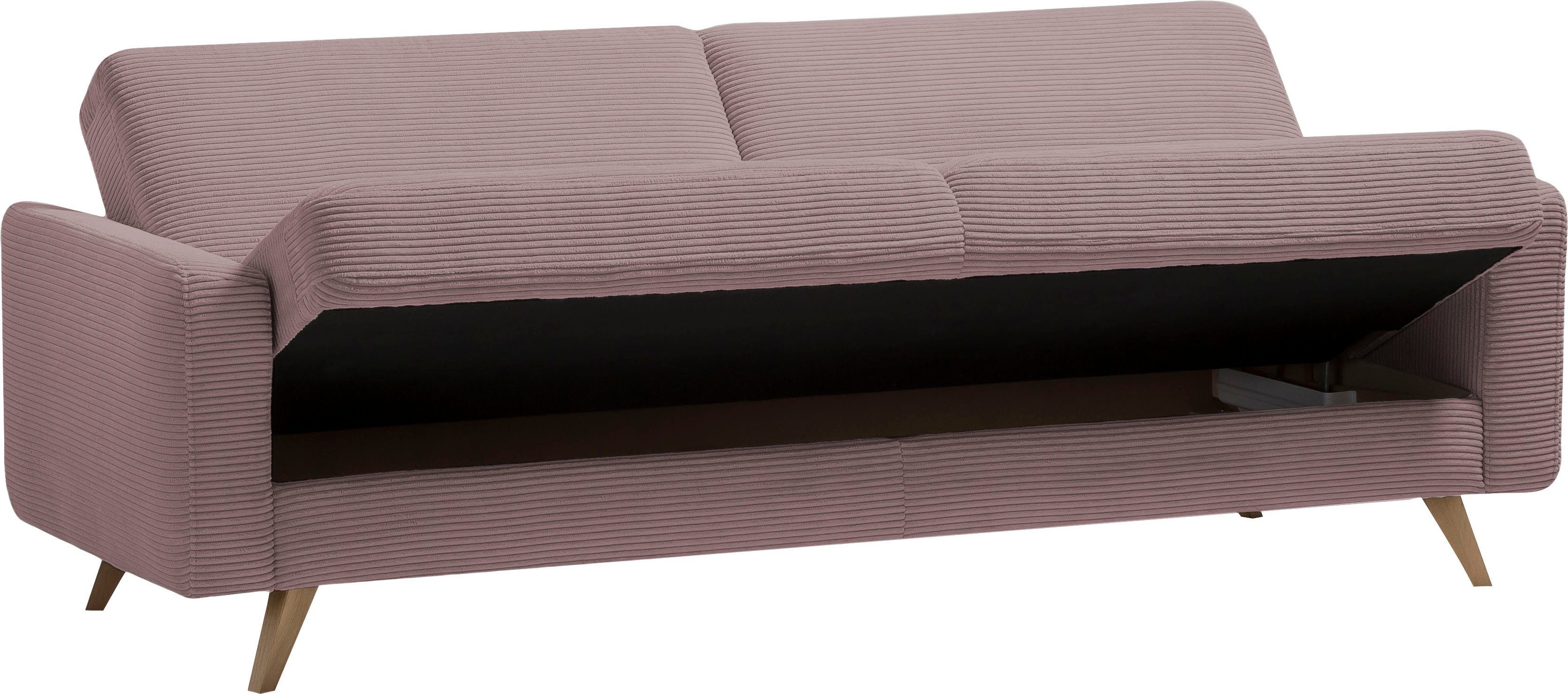 fashion 3-Sitzer sofa und rose Bettfunktion Samso, Bettkasten old Inklusive - exxpo