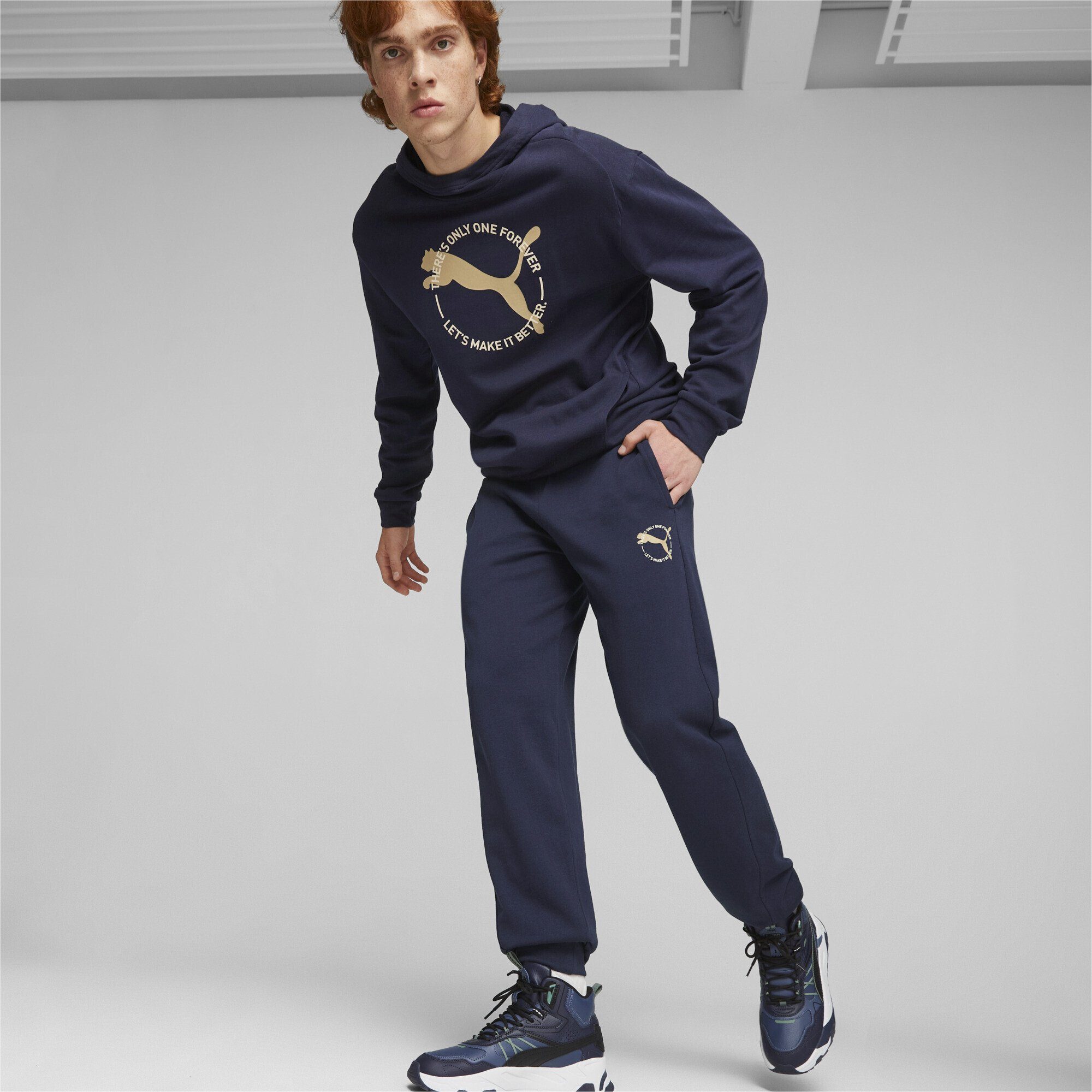 Herren Better PUMA Blue Sporthose Trainingshose Sportswear Navy