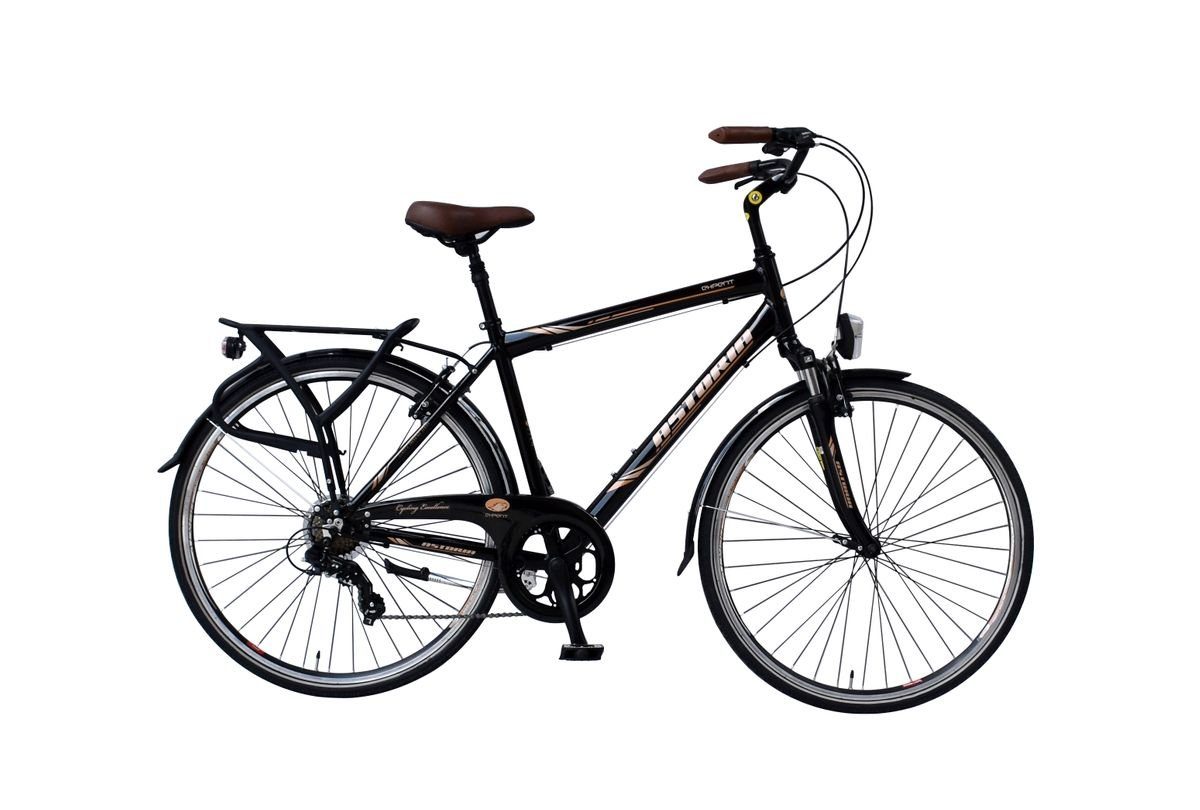 T&Y Trade Cityrad »28 ZOLL Alu Aluminium Herren City Trekking Fahrrad  Trekkingfahrrad Trekkingrad Citybike Cityrad Herrenrad CITYFAHRRAD  Herrenfahrrad Rad Bike 7 Shimano Gang Beleuchtung STVO Federgabel  Gabelfederung ASTORIA Schwarz«, 7 Gang Shimano,