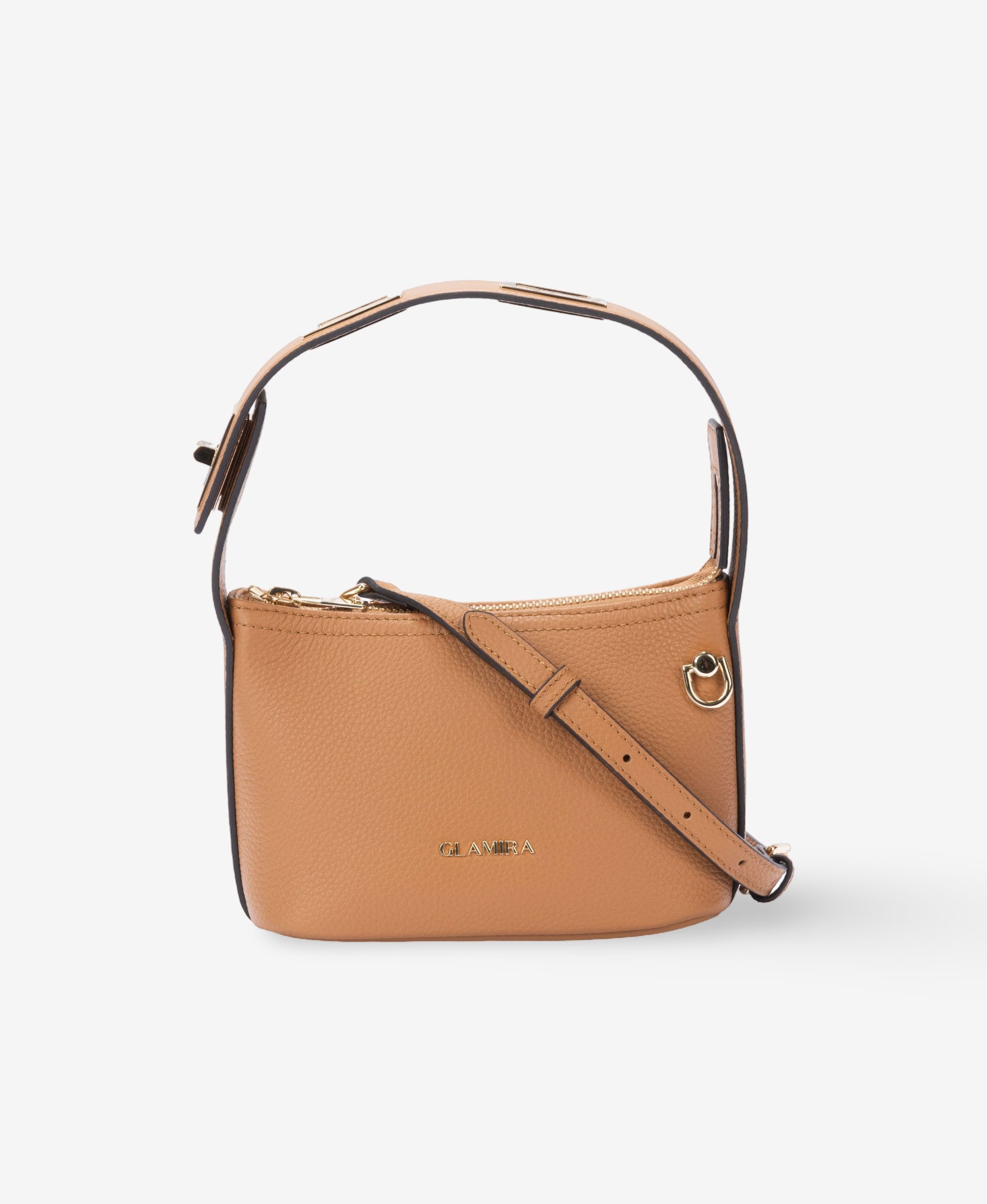 GLAMIRA Handtasche PetiteGlam Tan Mini-Henkeltasche (1-tlg), echt Leder