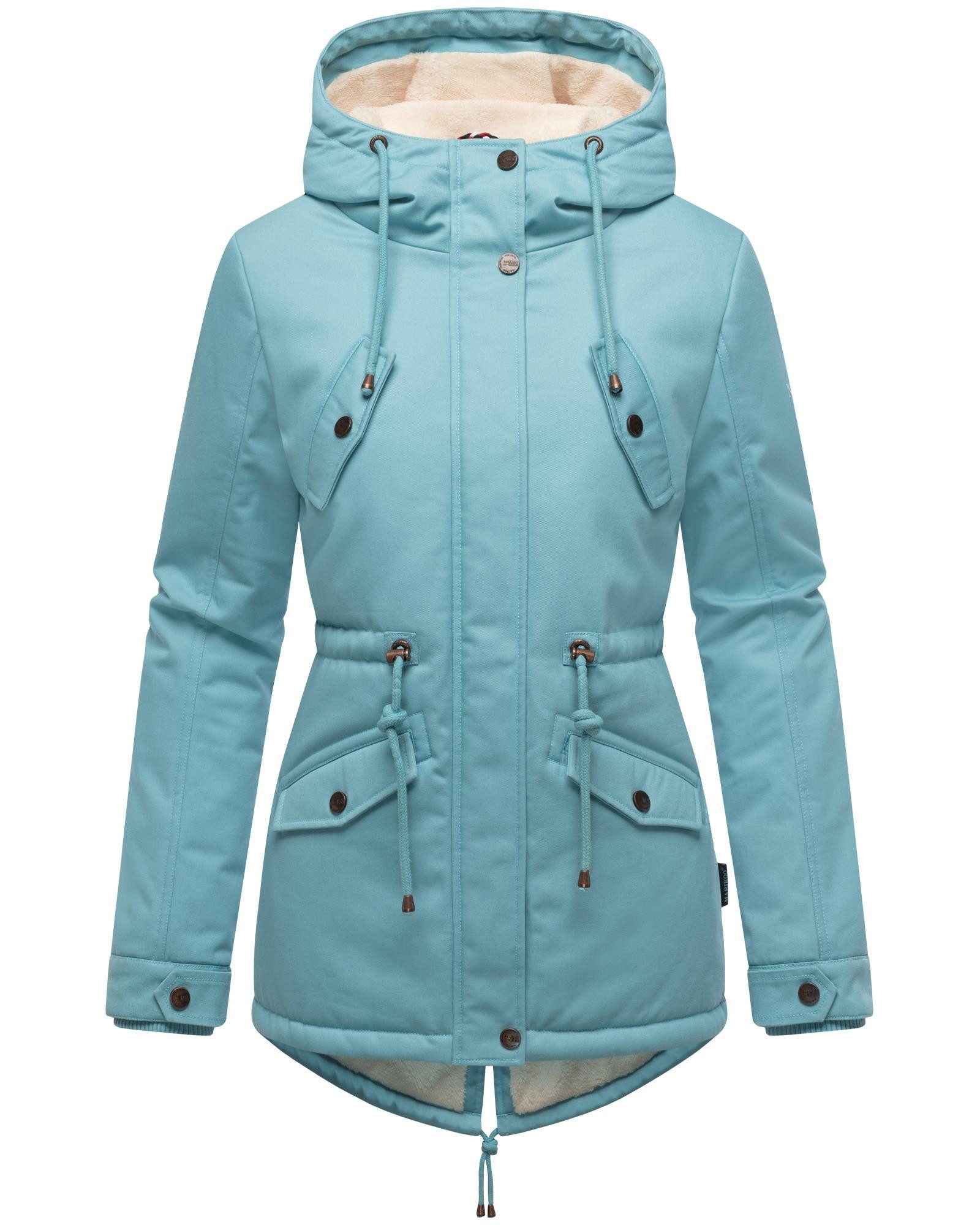 Marikoo Winterjacke Manolya stylischer Kurzmantel mit weichem Teddyfell-Fut günstig online kaufen