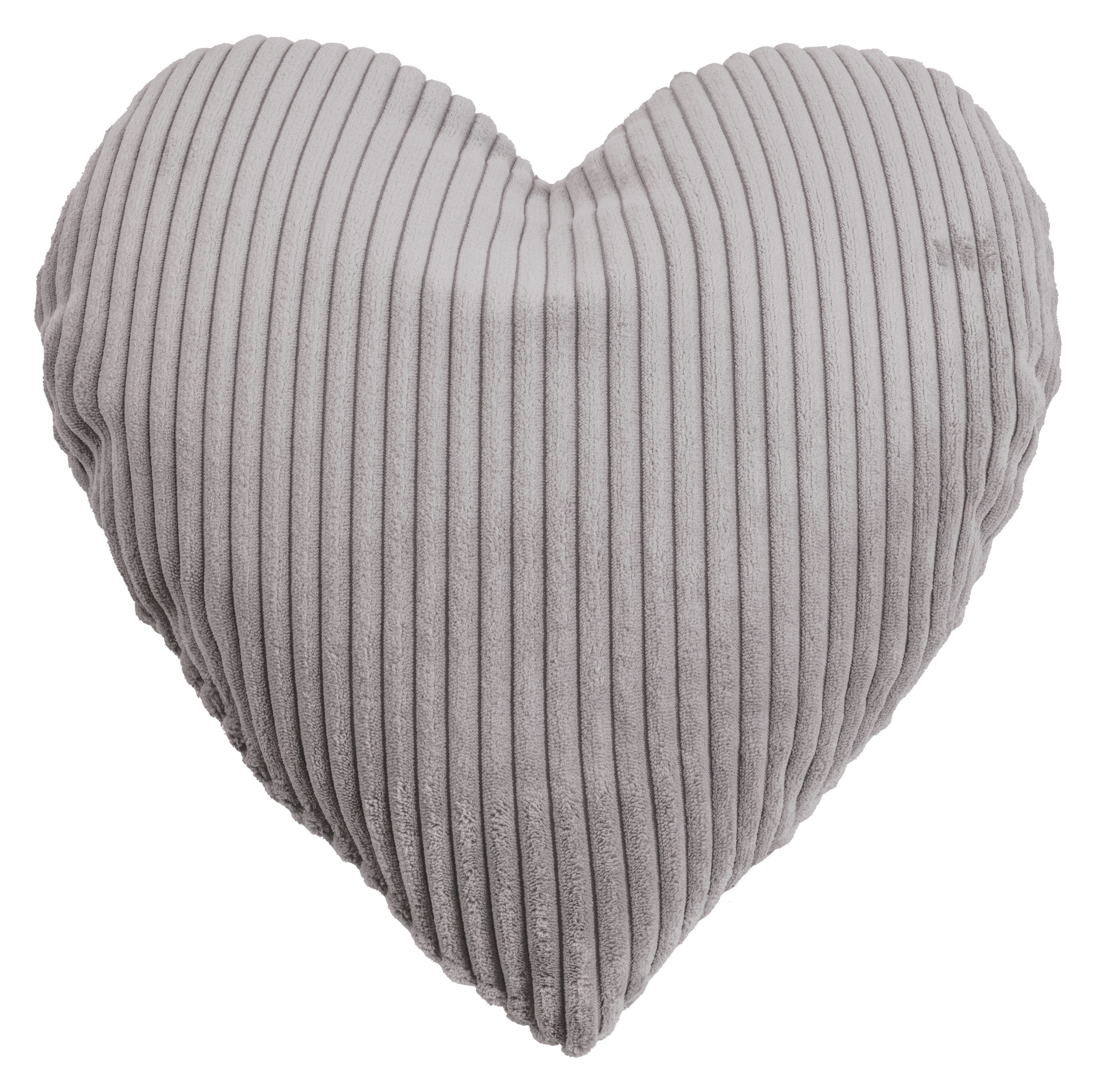 Magma Heimtex Dekokissen SHARA Herzkissen, Kuscheliges Herzkissen mit Cord-Charme