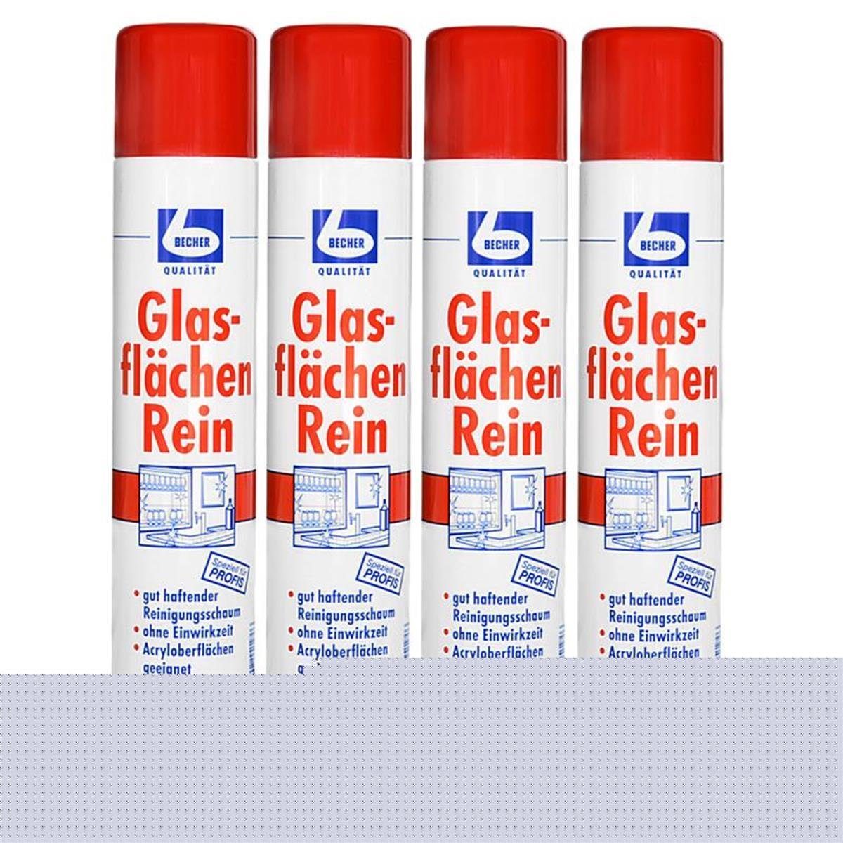 Dr. Becher 4x Dr. Becher Glasflächen Reiniger 500ml Sprühdose Glasreiniger