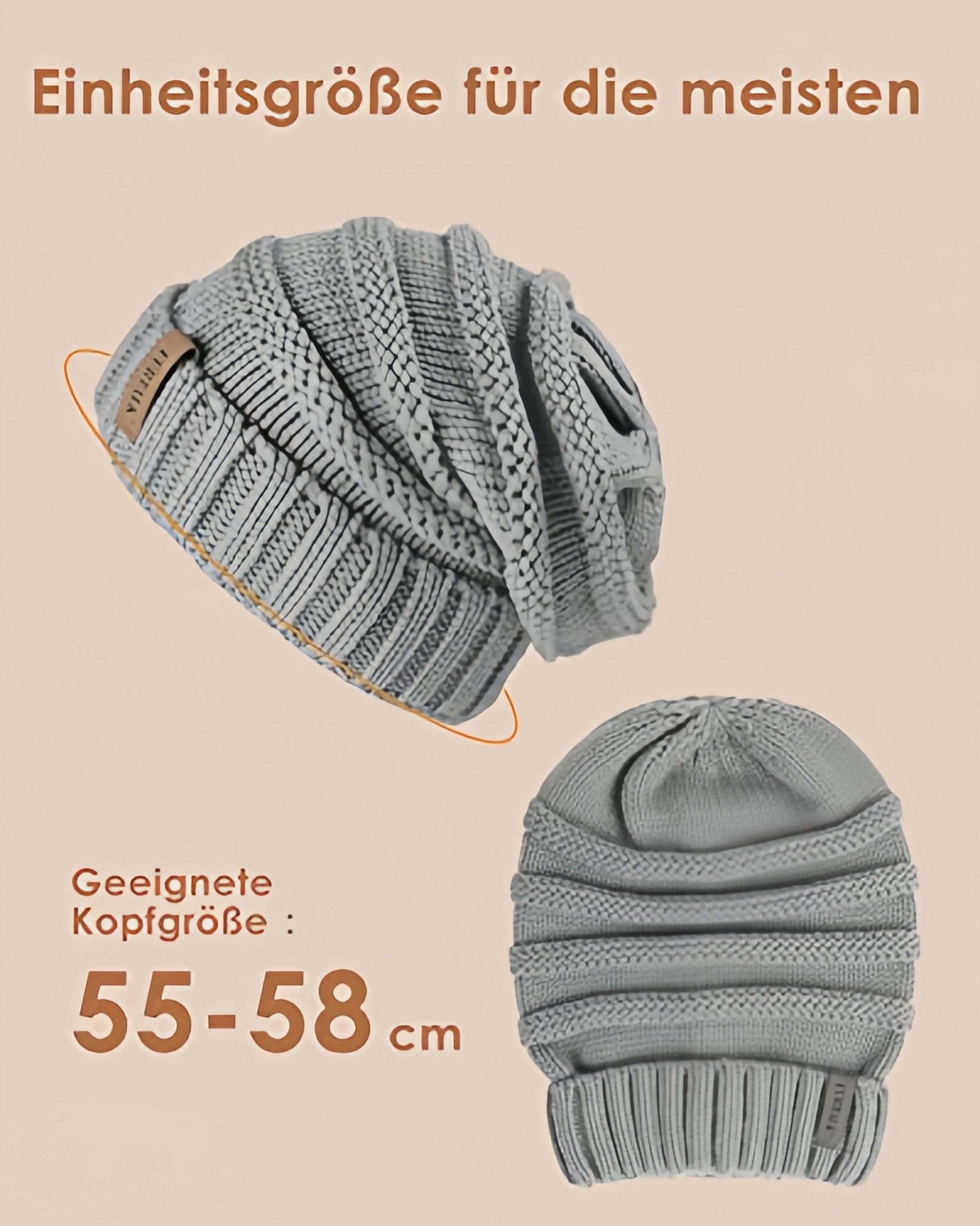 FOUORTUNATE-BEE Strickmütze Damen Wintermütze, weiche Strickmütze, locker & günstig online kaufen