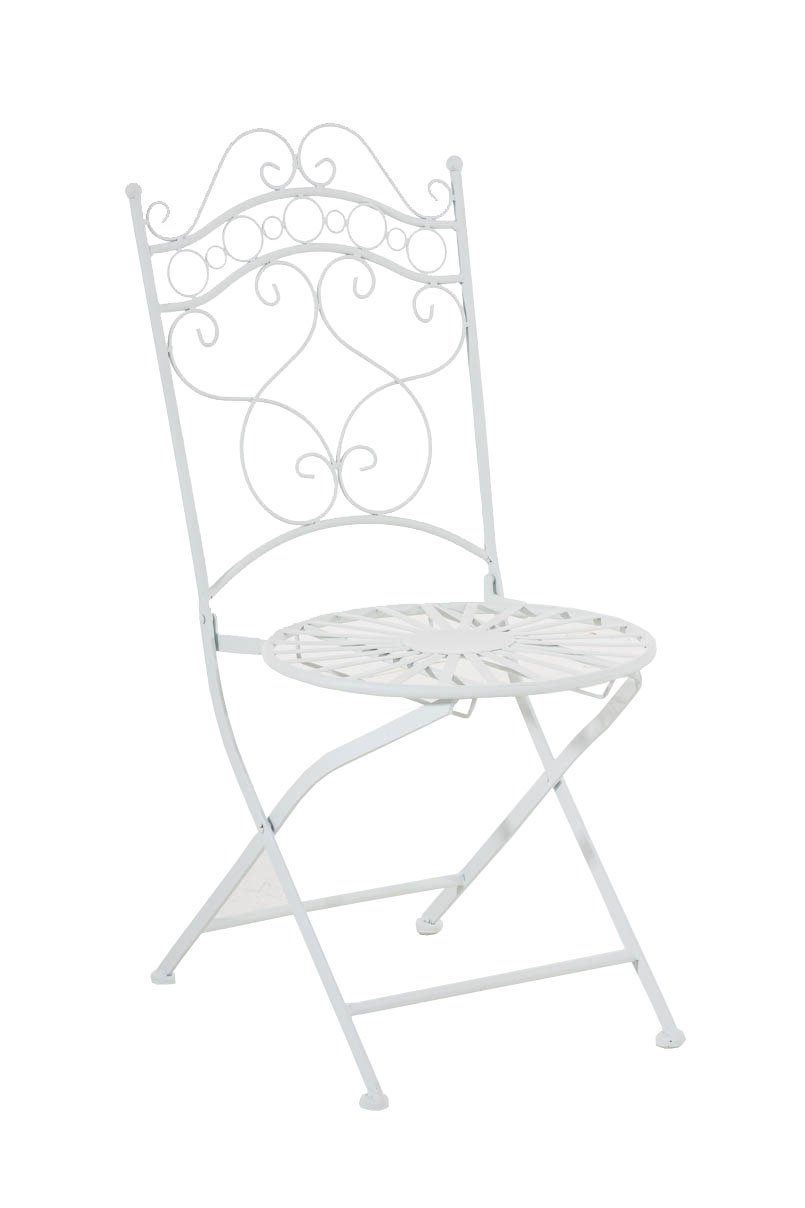 CLP Gartenstuhl Indra, handgefertigter Gartenstuhl aus Eisen weiß | Stühle