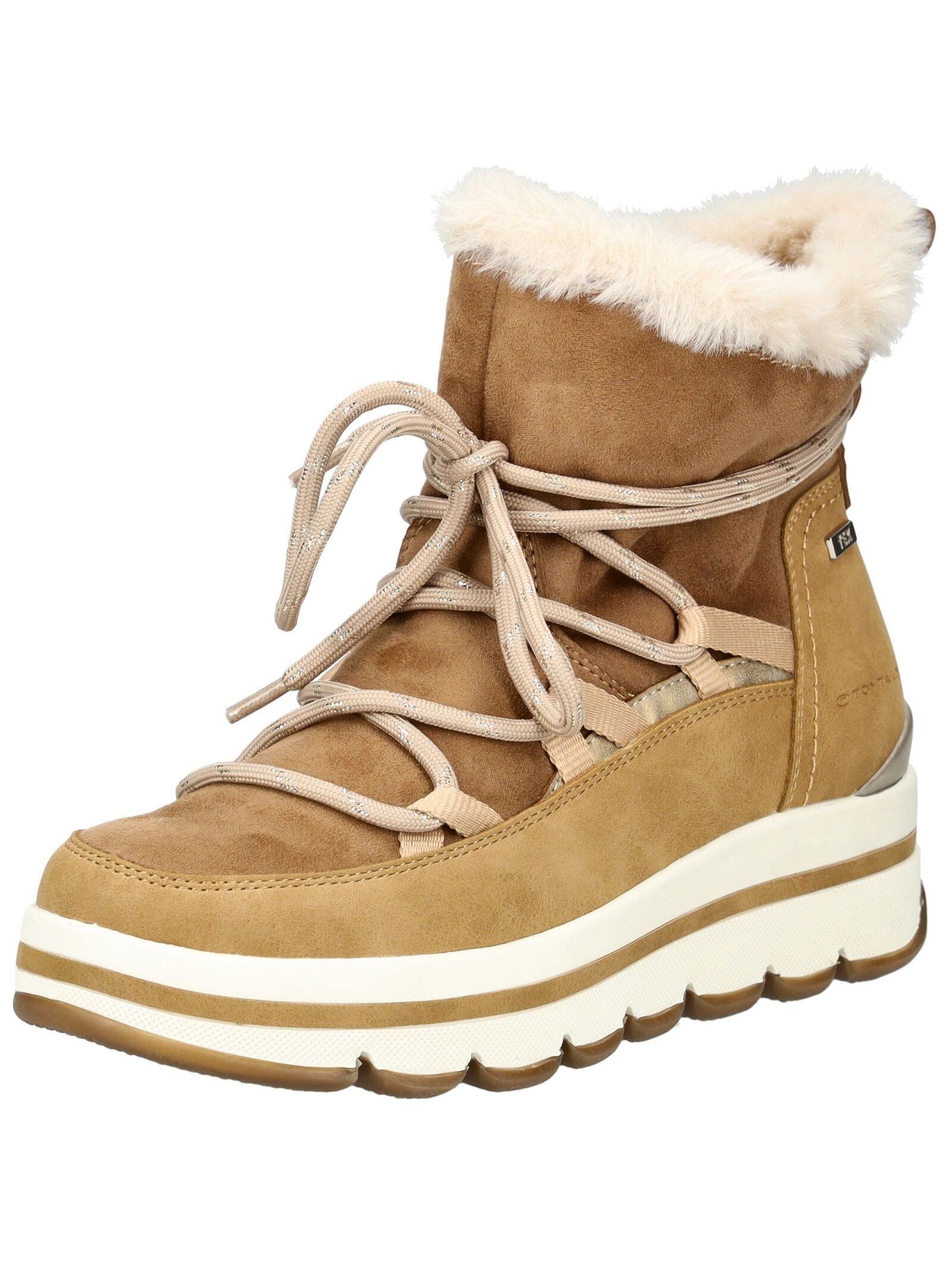 Stiefelette Lederimitat/Textil . Schnürstiefelette