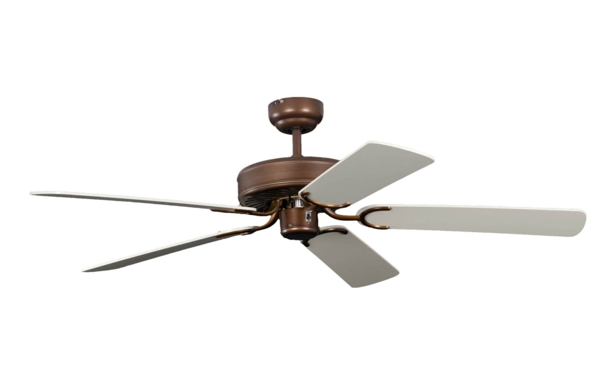 Pepeo Deckenventilator Deckenventilator Potkuri Bronze / Weiß, Mit Zugschnur