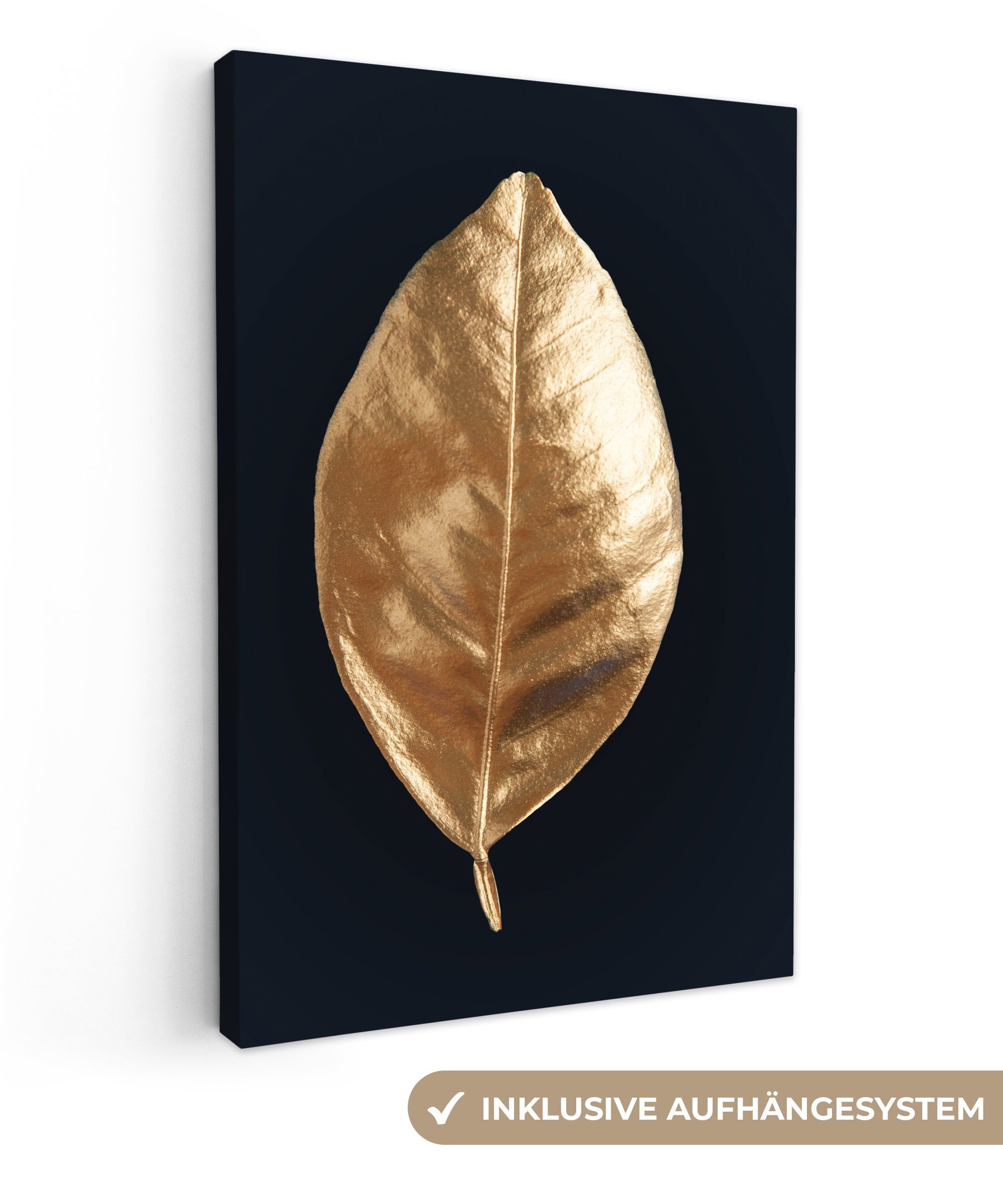 OneMillionCanvasses® Leinwandbild Gold - Blatt - günstig online kaufen