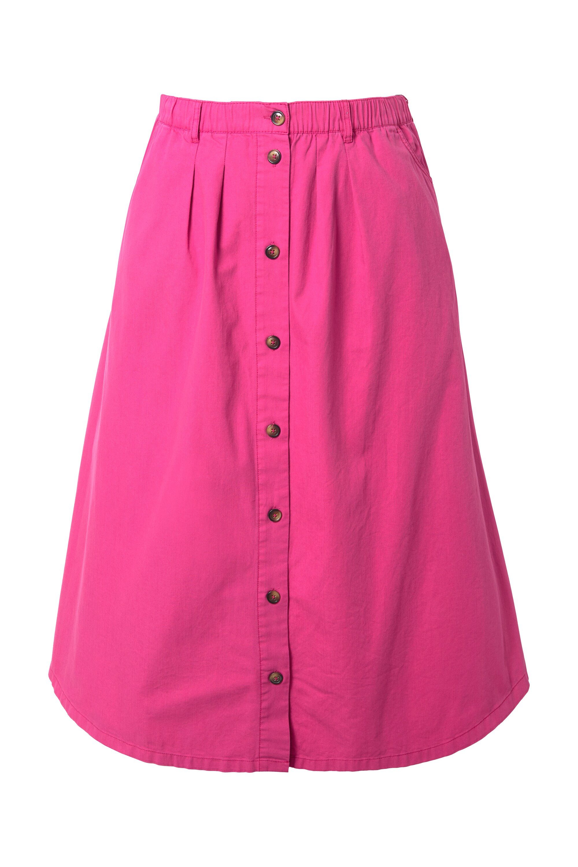 Ulla Popken Jeansrock Jeansrock A-Linie Schmuckknöpfe Elastikbund