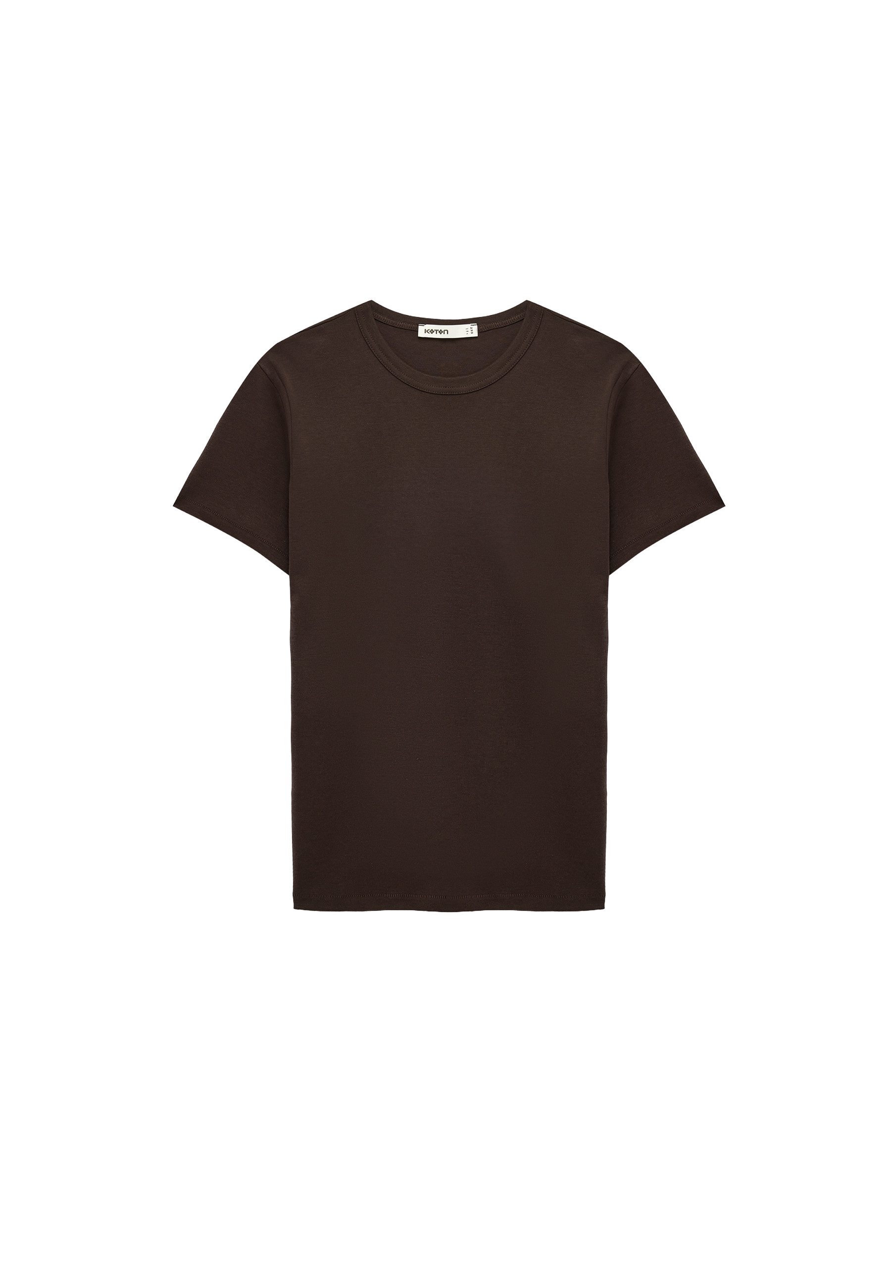 Koton T-Shirt Koton Baumwoll-Rundhals-T-Shirt Kurzarm