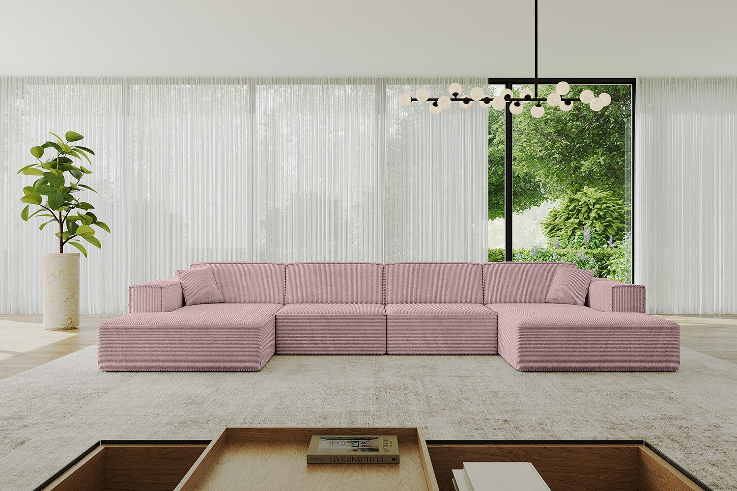ALTDECOR Wohnlandschaft IREA-U2-v4, Sofa Praktische Bequeme Funktionsecke Couch U-Form Eckcouch, Corner Sofa U-Form Vielseitige Sofa Wohnlandschaft Wohnzimmer