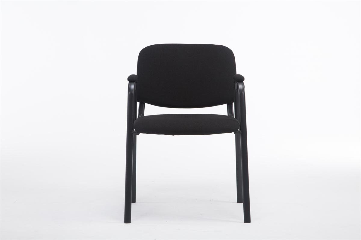 TPFLiving Besucherstuhl - hochwertiger mit Keen Messestuhl), (Besprechungsstuhl schwarz Konferenzstuhl Polsterung - Gestell: - Warteraumstuhl Stoff Metall - schwarz Sitzfläche
