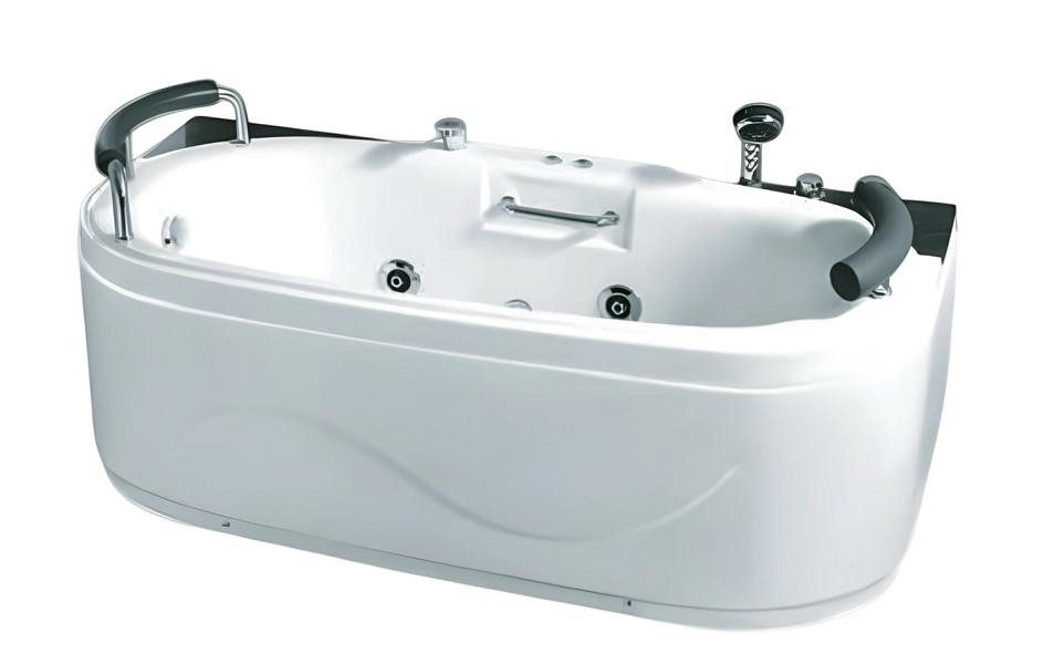 JVmoebel Whirlpool-Badewanne Luxus Whirlpool Badewanne 170x85 cm Weiß Acryl Wellness Blubberbad, Made in Europe