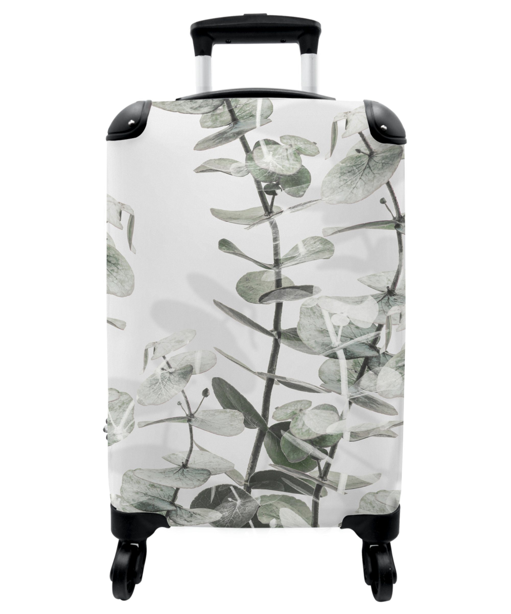 NoBoringSuitcases.com© Handgepäckkoffer 55x35x20cm Pflanzen - Natur - Grün - Blumen, 4 Rollen, Handgepäck Trolley Rollkoffer Kleine Reisekoffer mit 4 Rollen - Cabin