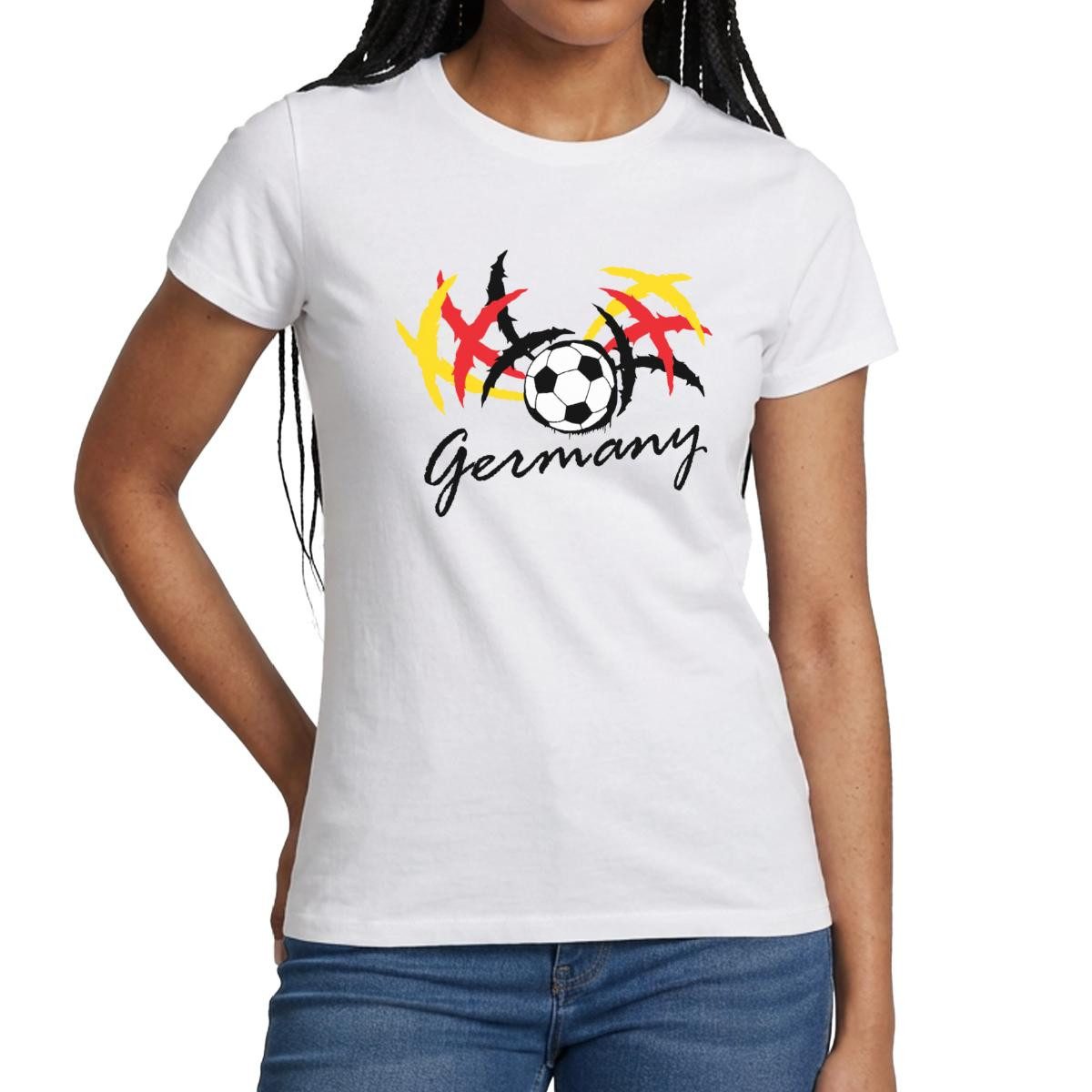 T-Shirt Germany Fußball Fanlook Trikot Frauen T-Shirt