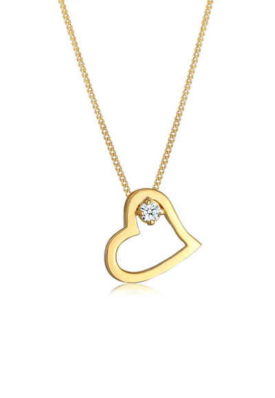 Diamore Collierkettchen »Herz Verbunden Diamant (0.03ct) 585 Gelbgold«