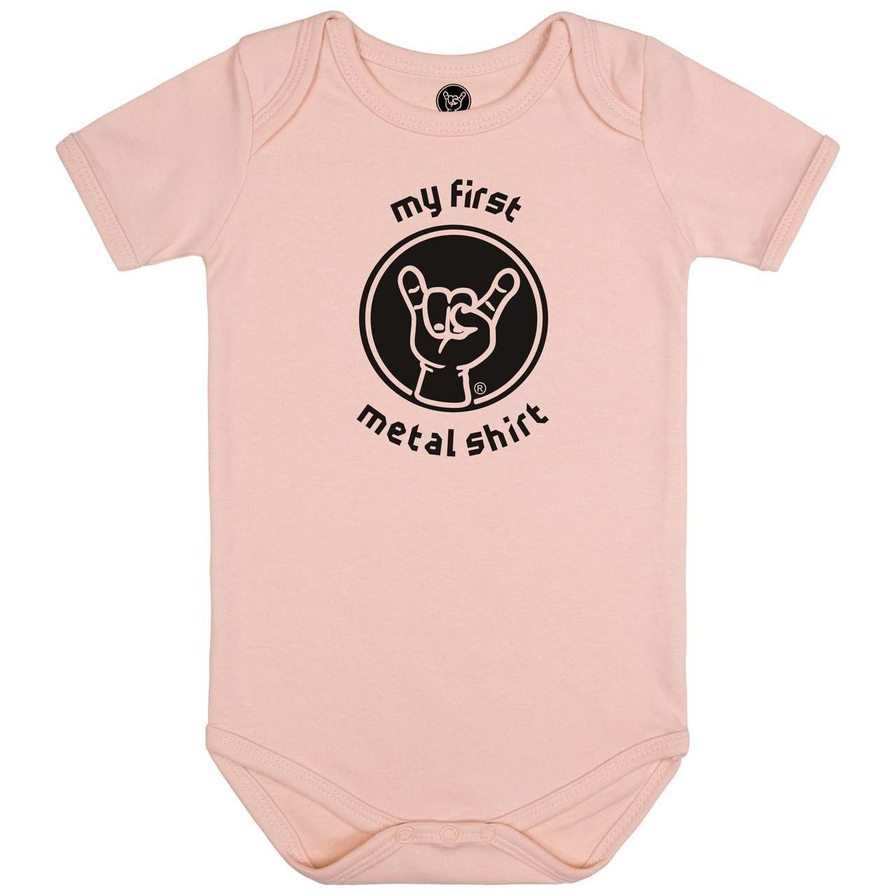 Kurzarmbody mit My First Metal Shirt Druck für Kinder
