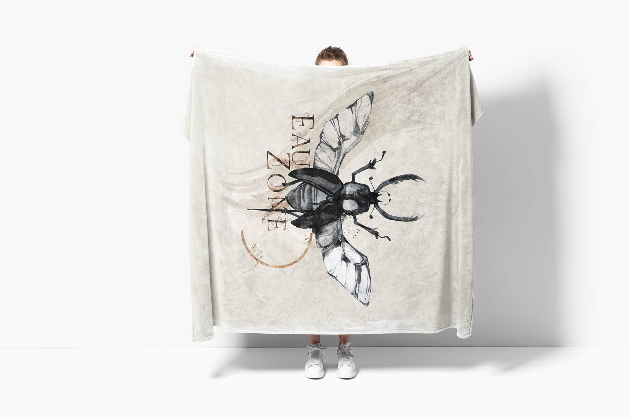 Art Handtücher (1-St), Kunstvoll Motiv, Handtuch Strandhandtuch Saunatuch Baumwolle-Polyester-Mix Sinus Kuscheldecke Handtuch Käfer