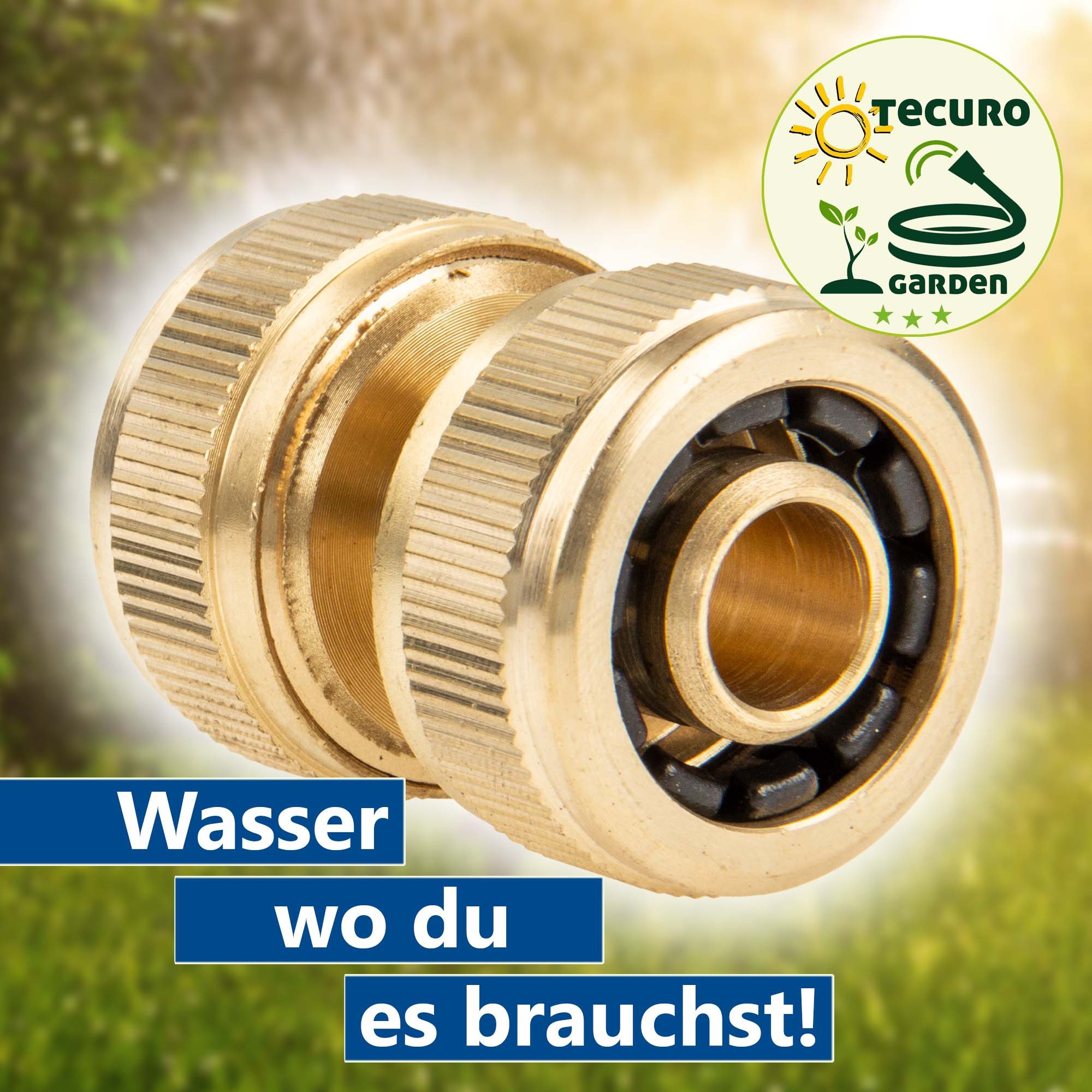 tecuro Schlauchverbinder Schlauchverbinder für Wasserschläuche 1/2 Zoll (13 mm)