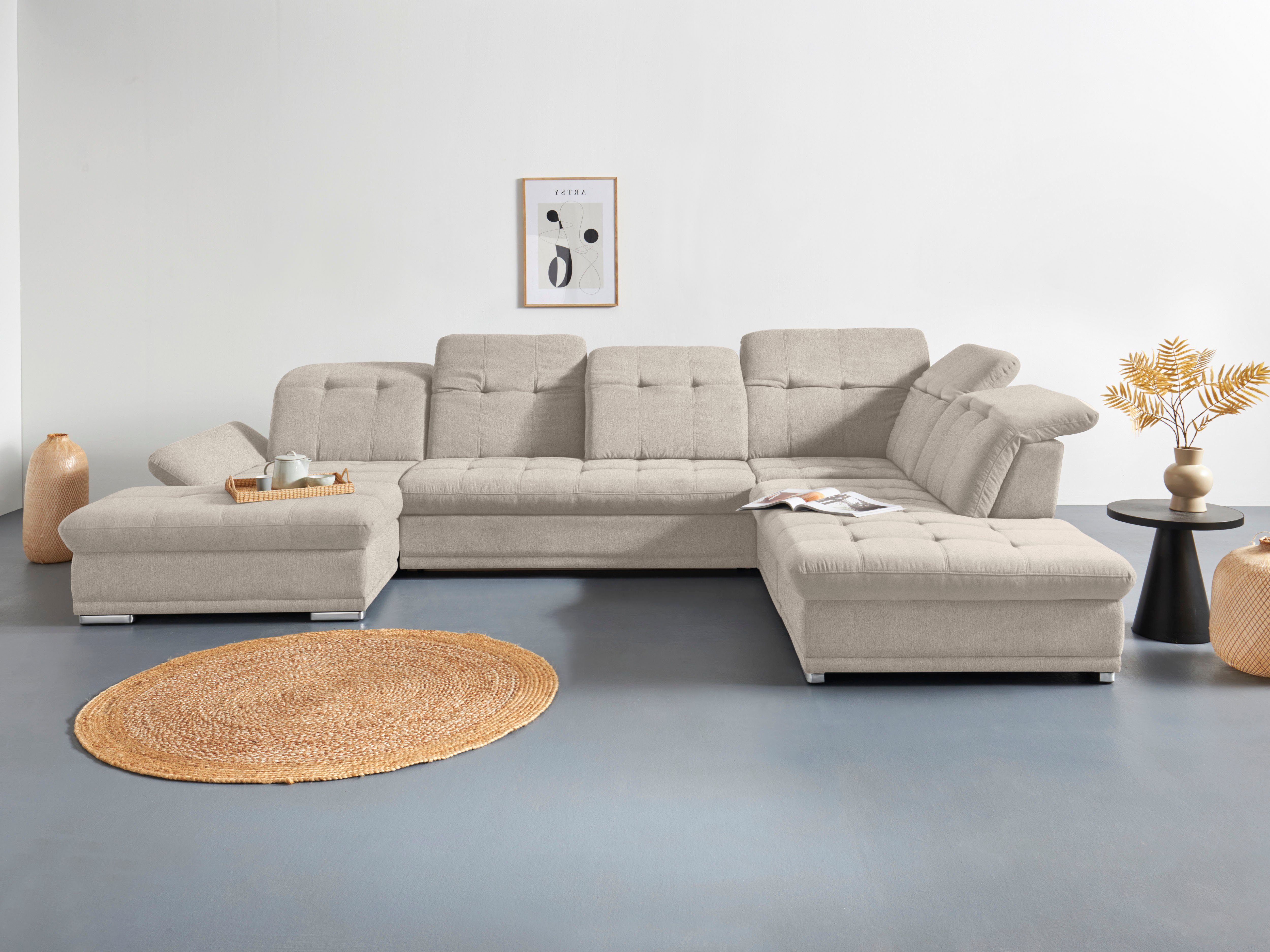 COTTA Wohnlandschaft "Holiday U-Form mit Sitztiefen-, Armteil- und Kopfteil günstig online kaufen