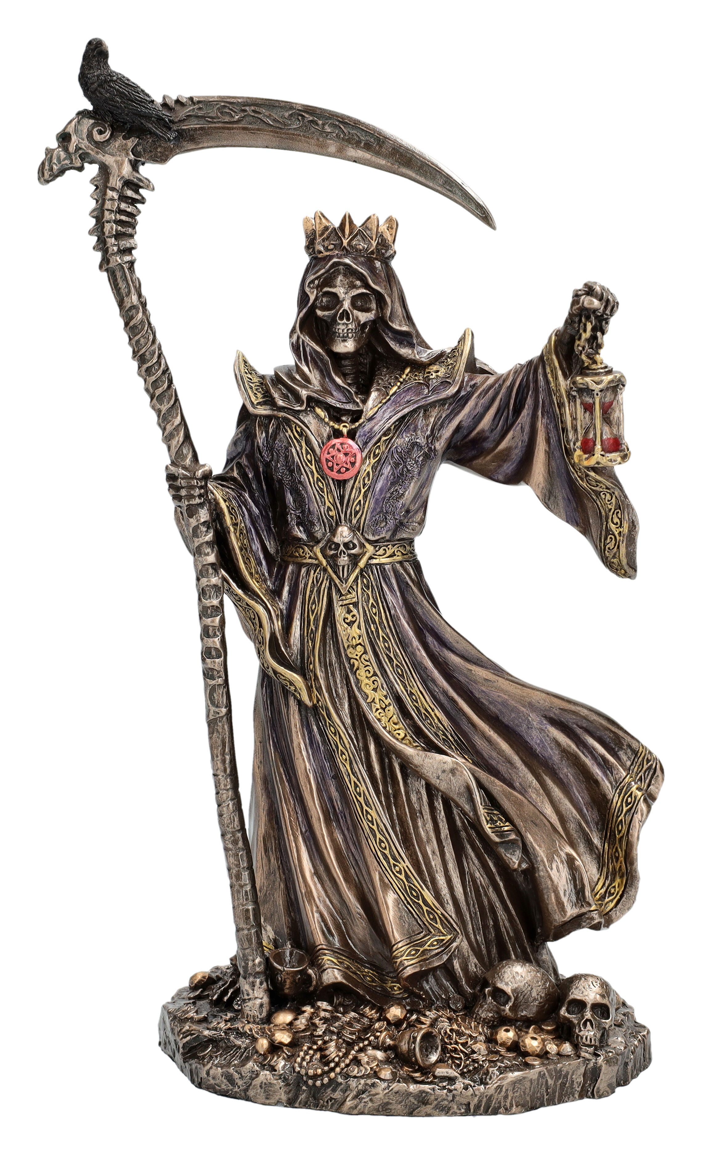 Dekofigur Reaper Figur – Sensenmann Statue bronziert Sammlerfigur 21,5 cm Deko