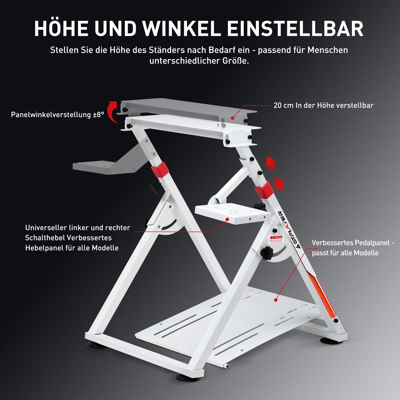 GTPLAYER Lenkradständer Lenkrad Gaming Wheel Stand für Logitech Controller (Neigungsverstellbares Gestell PS4 Xbox PC PS5)