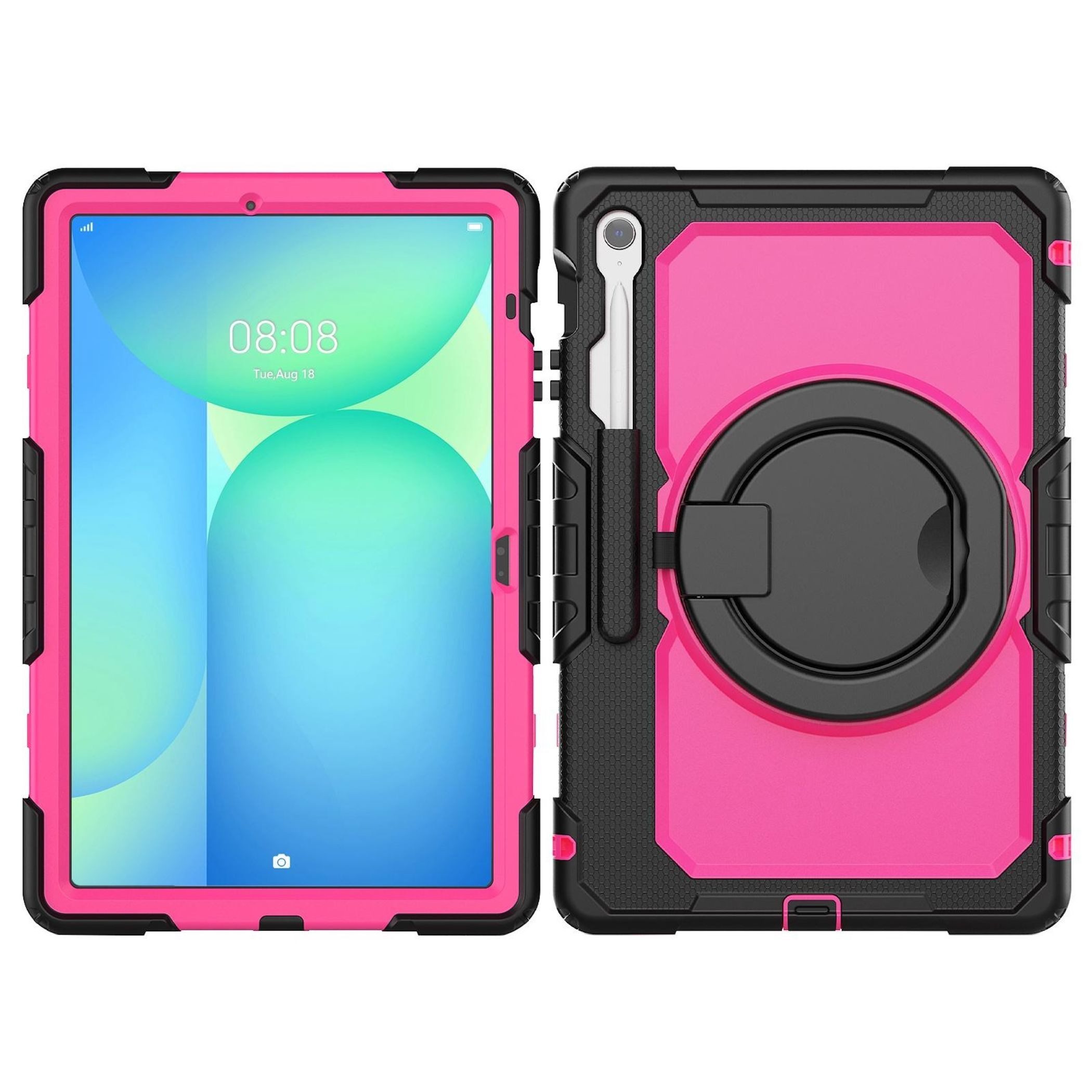 Wigento Tablet-Hülle Für Samsung Galaxy Tab S10 FE Plus Griff & Schultergurt Hülle Pink, Ringgriff, Schultergurt
