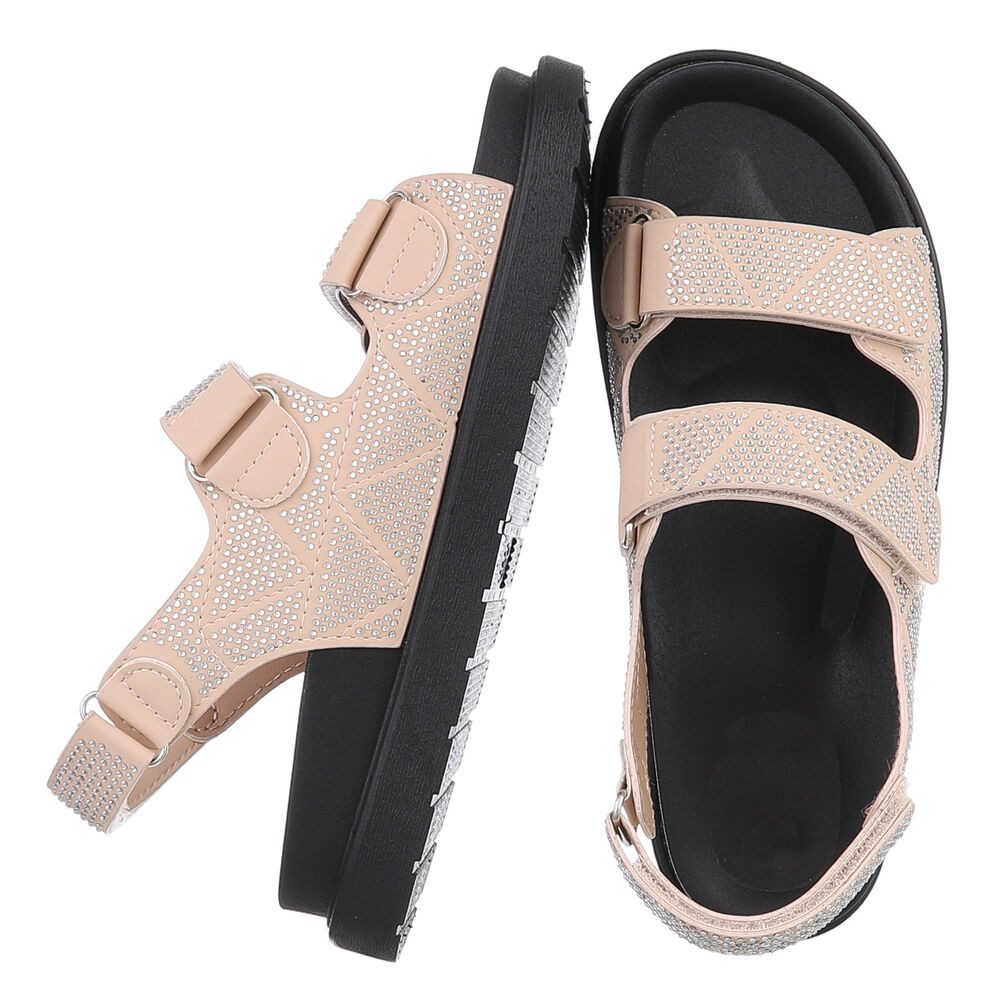 Ital-Design Stylische Damen Sandalen mit Klettverschluss günstig online kaufen