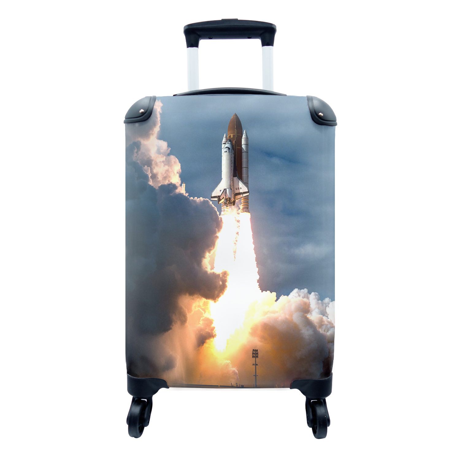 MuchoWow Handgepäckkoffer Space Shuttle - NASA - Amerika, 4 Rollen, Reisetasche mit rollen, Handgepäck für Ferien, Trolley, Reisekoffer