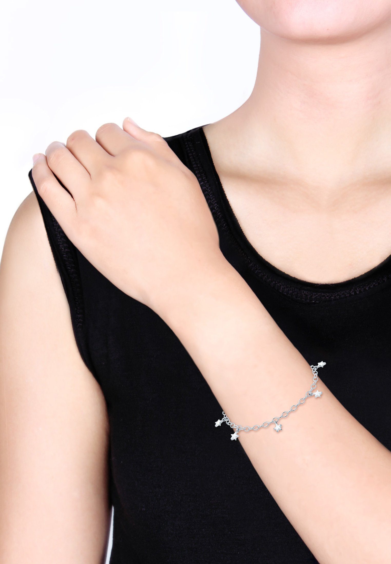 Elli Armband Ankerkette Astro Stern Symbol 925er Trend Silber, Sterne