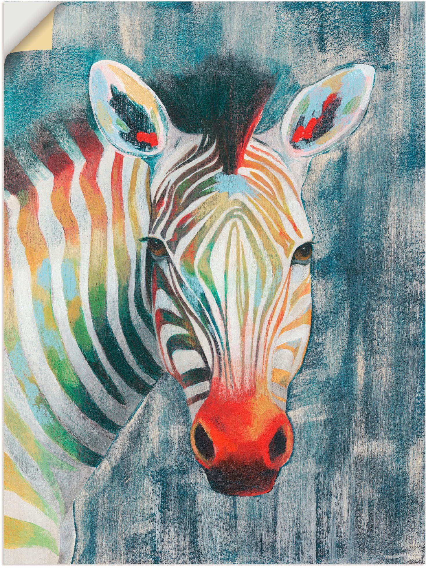 Artland Wandbild Prisma Zebra Alubild, versch. Wildtiere I, oder St), in (1 als Leinwandbild, Größen Wandaufkleber Poster