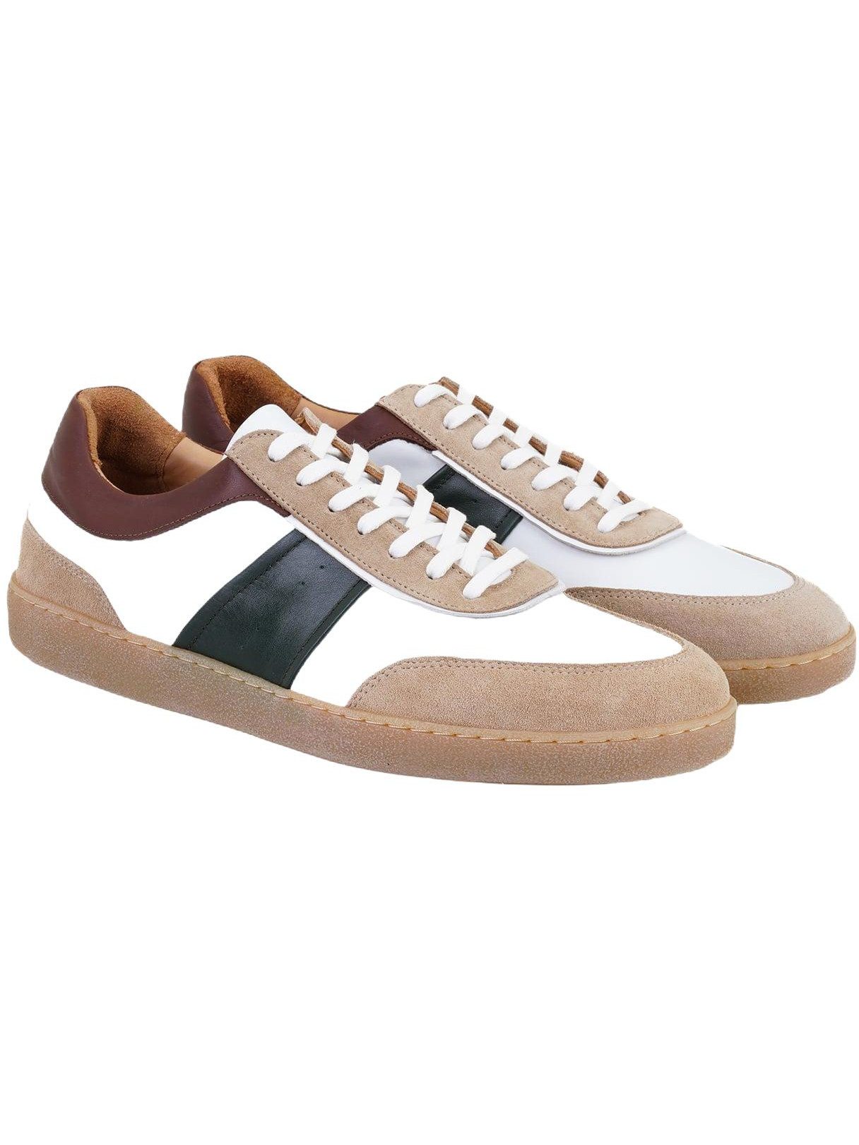 Desa Herren-Sneaker aus Leder – Gummisohle, flacher Absatz, atmungsakt Sneaker
