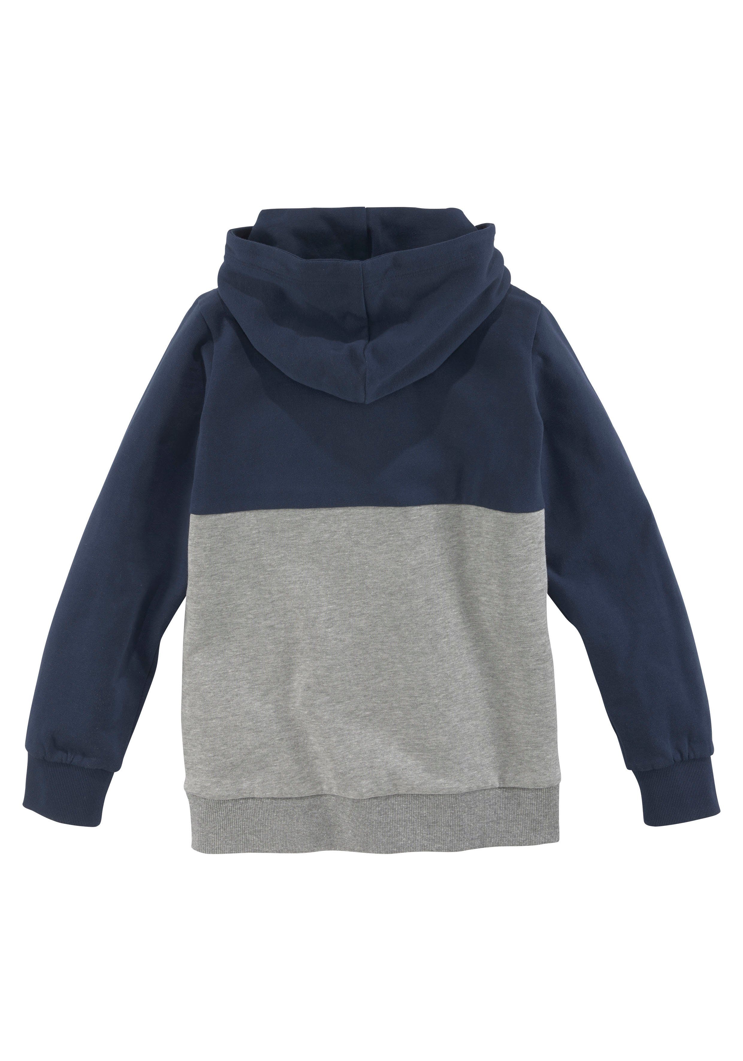 KangaROOS Kapuzensweatshirt Colorblocking Langarm, mehrfarbig, mit Logodruck, aus Baumwolle