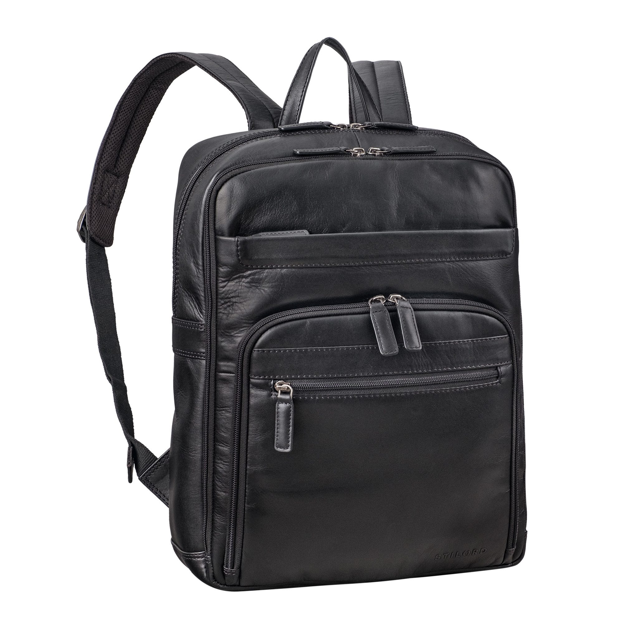 Notebookrucksack "Quinten" Stilvoller Leder Laptop Rucksack 16 Zoll für Herren & Damen